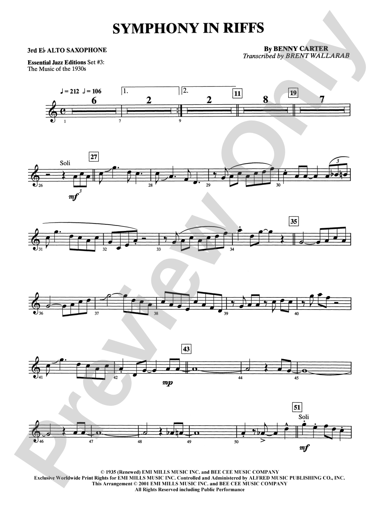 Symphony in Riffs: 3rd E-flat Alto Saxophone