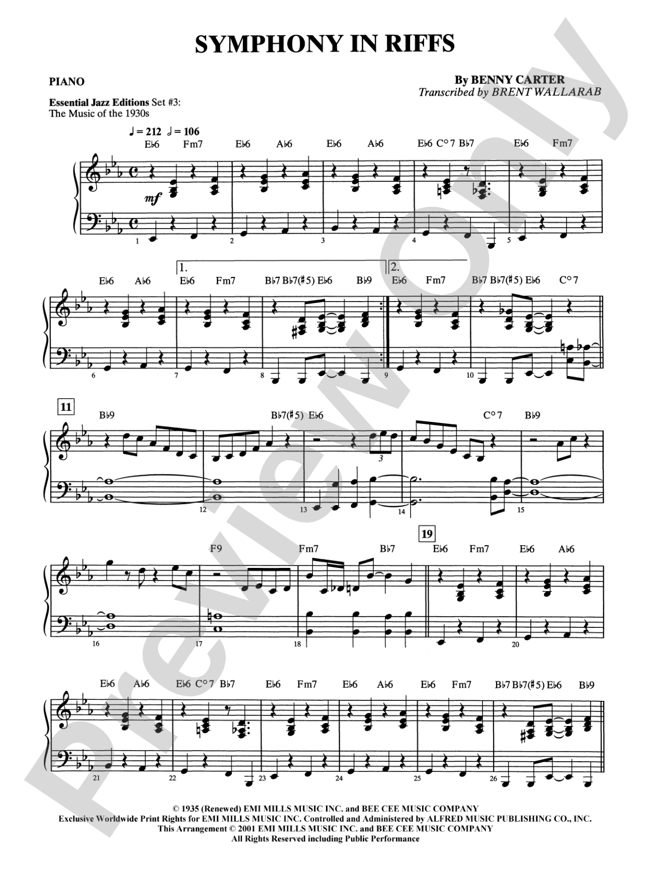 Symphony in Riffs: Piano Accompaniment