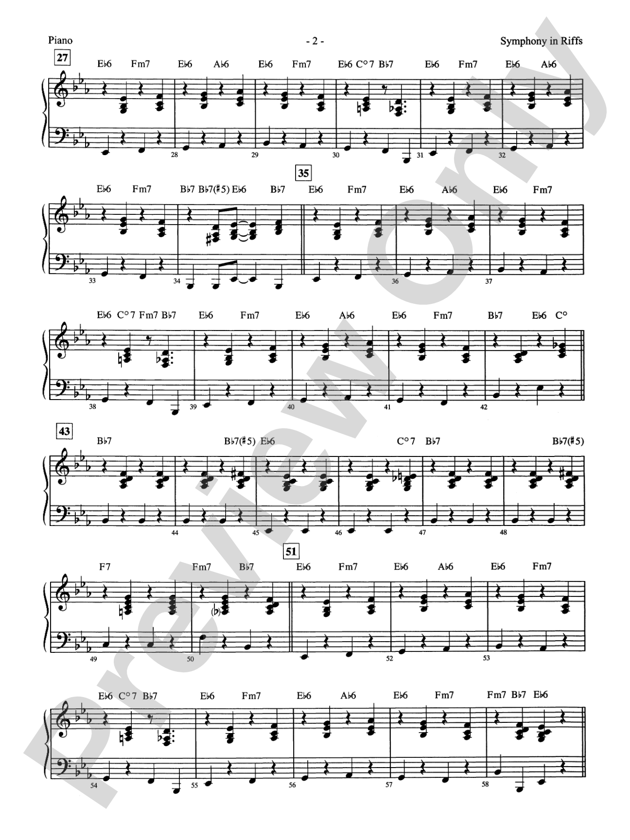 Symphony in Riffs: Piano Accompaniment