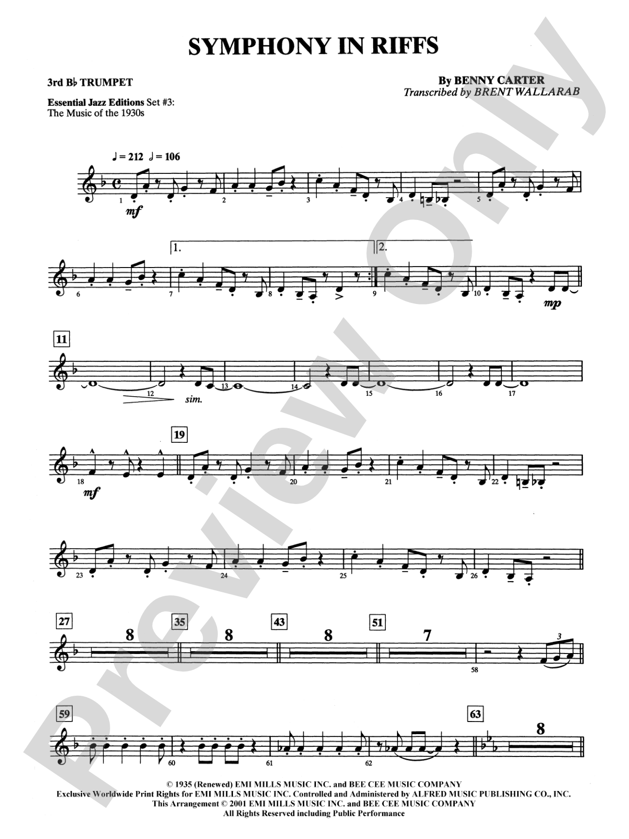 Symphony in Riffs: 3rd B-flat Trumpet