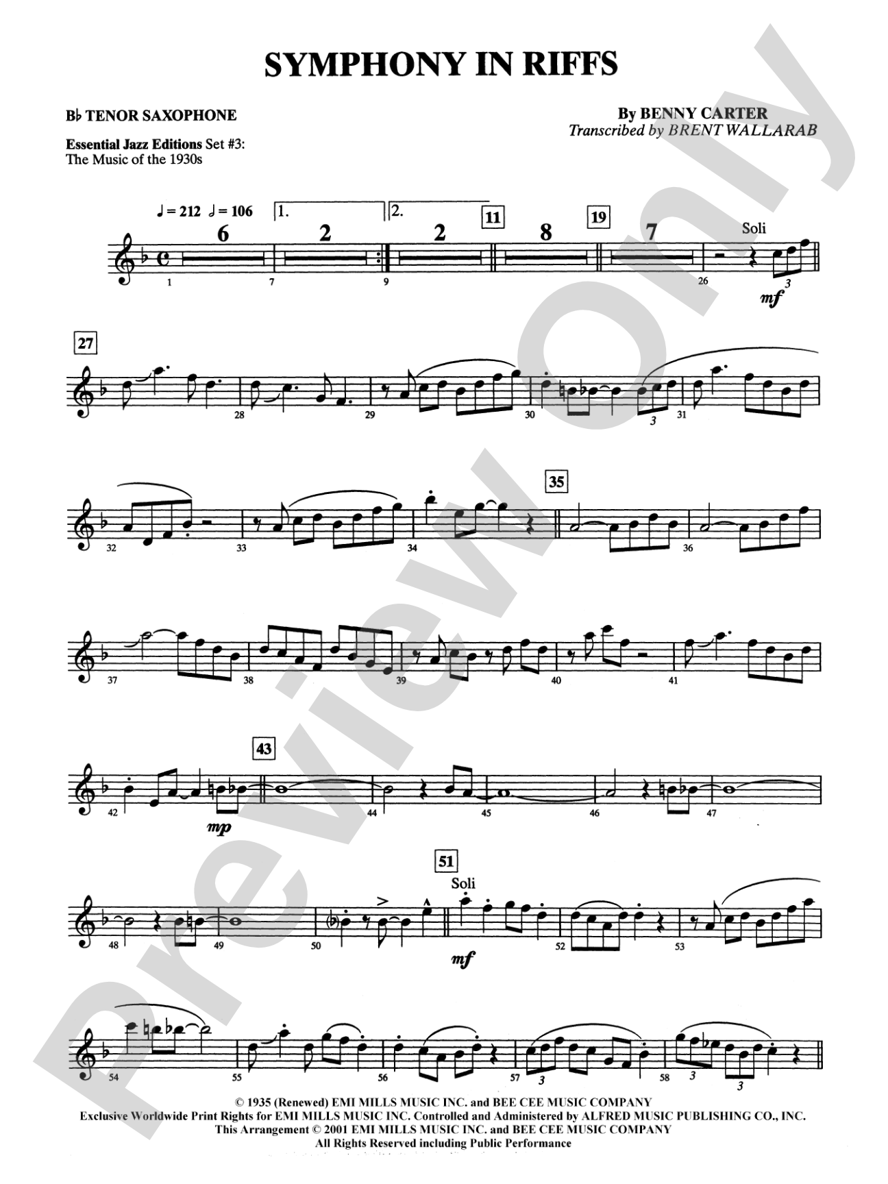 Symphony in Riffs: B-flat Tenor Saxophone