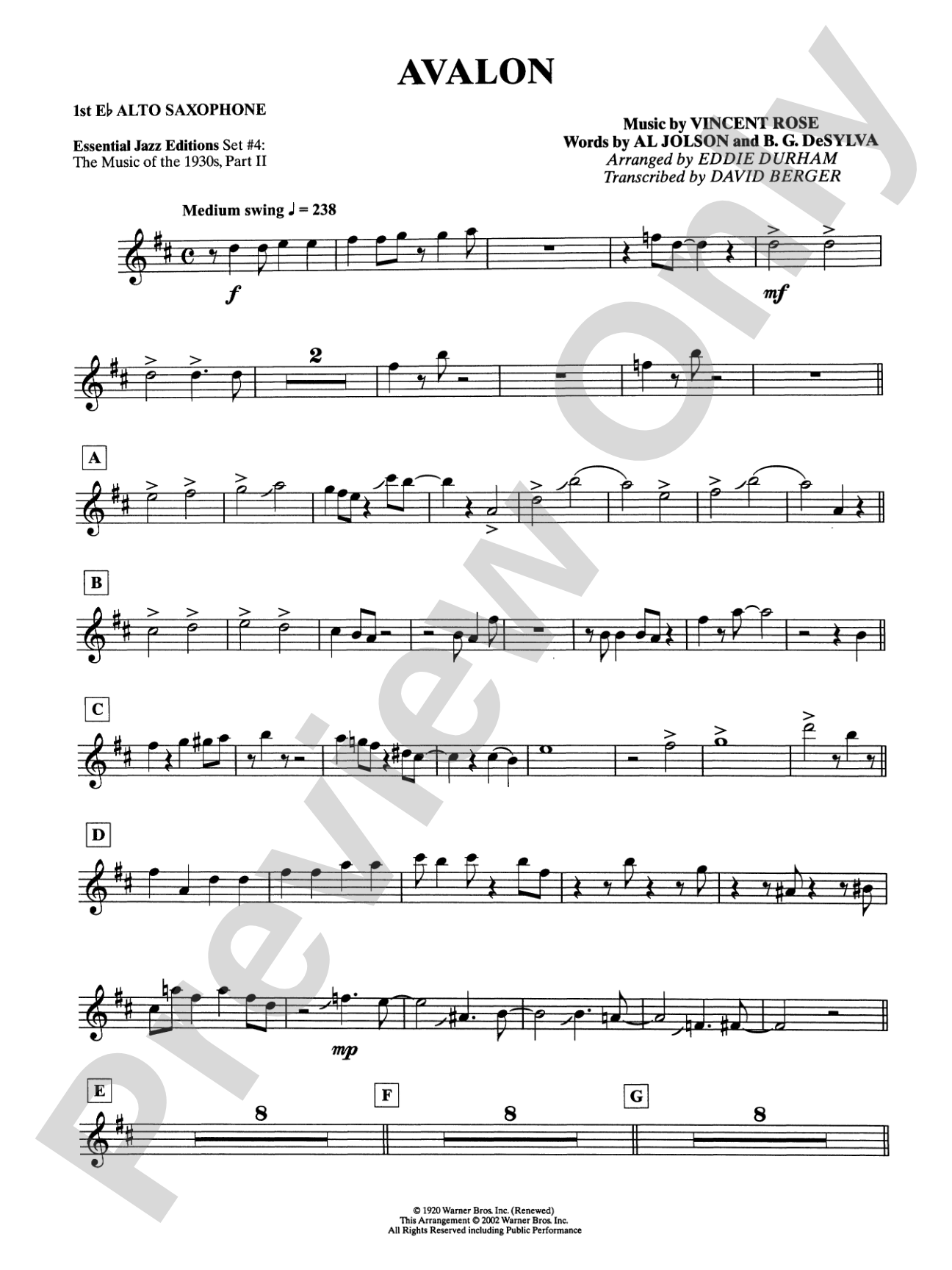 Avalon: E-flat Alto Saxophone
