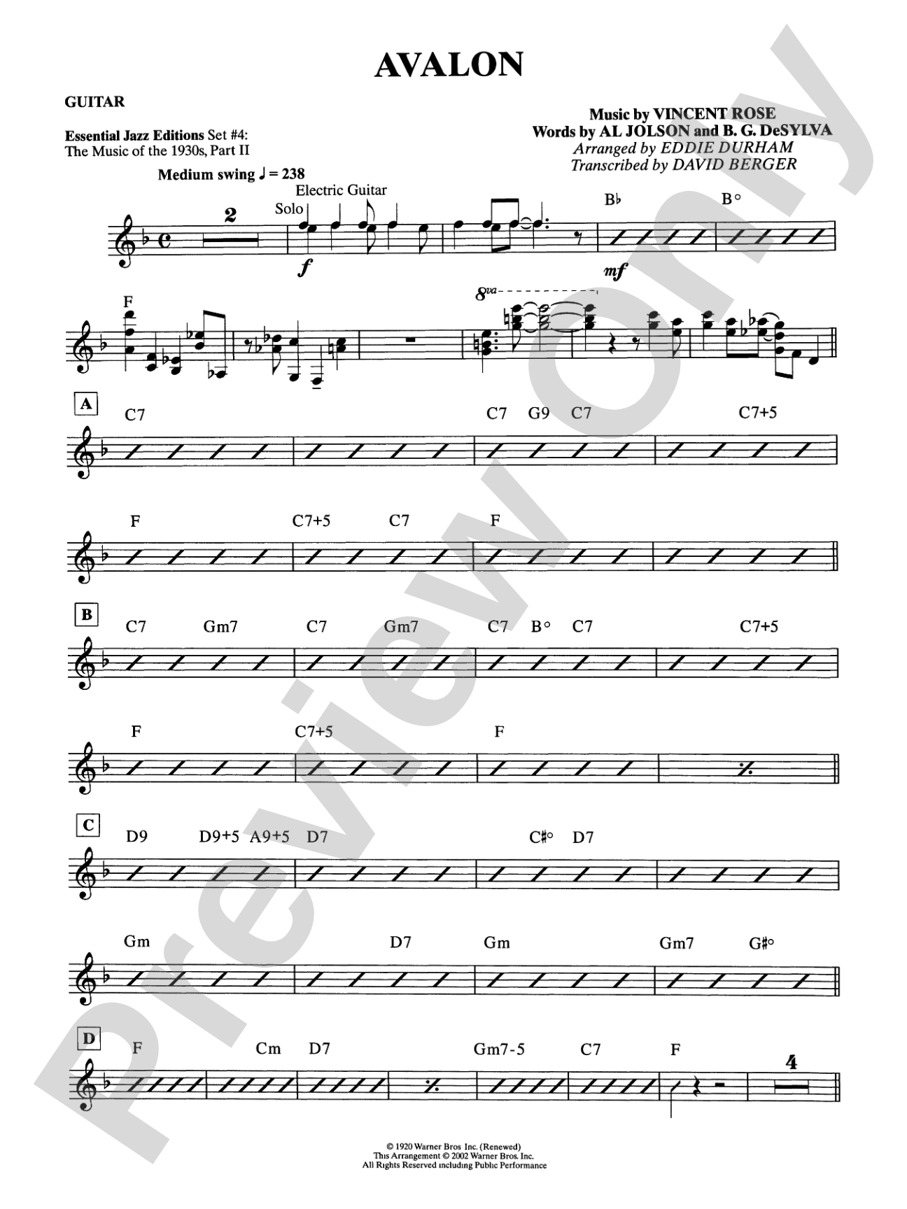 Avalon: Guitar