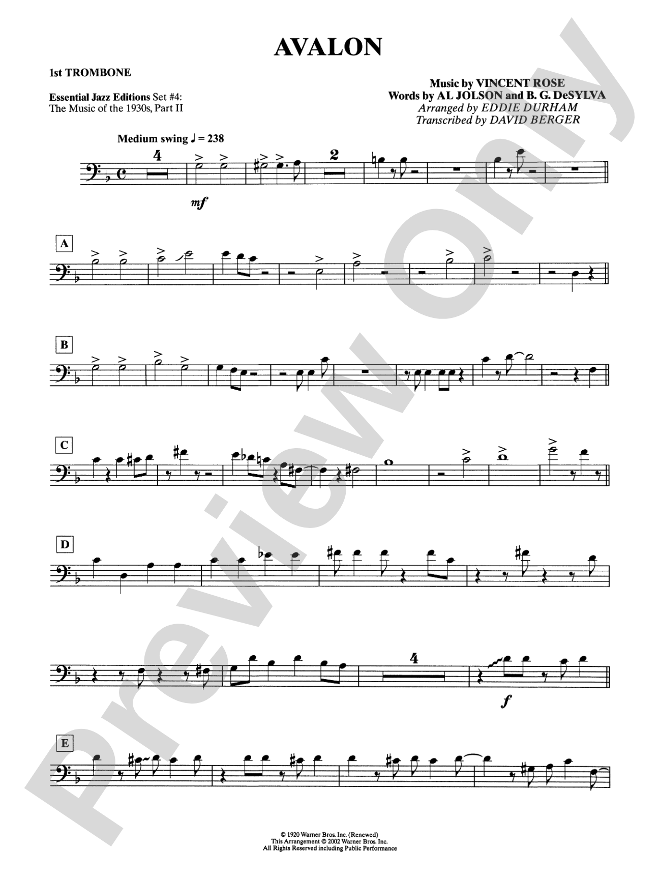Avalon: 1st Trombone