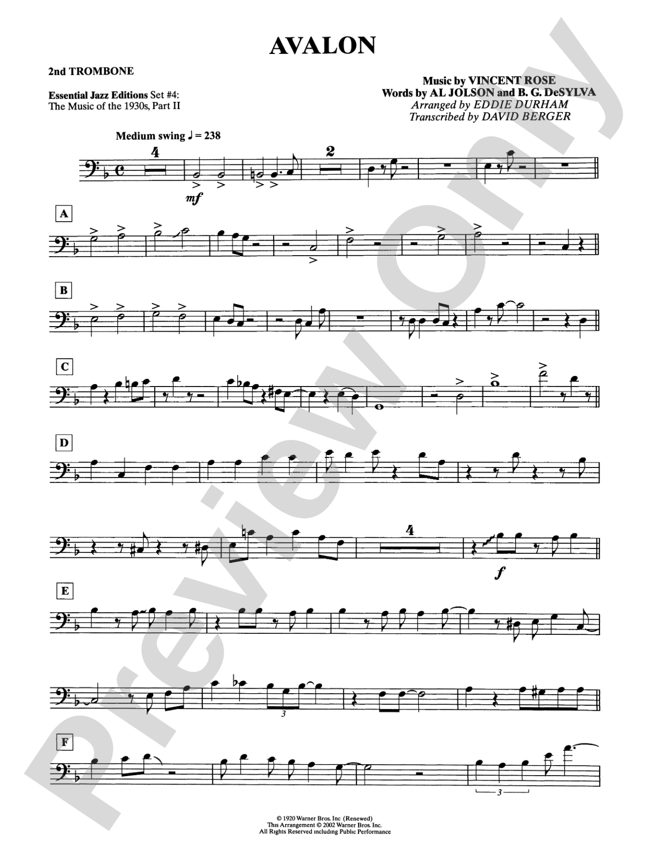 Avalon: 2nd Trombone