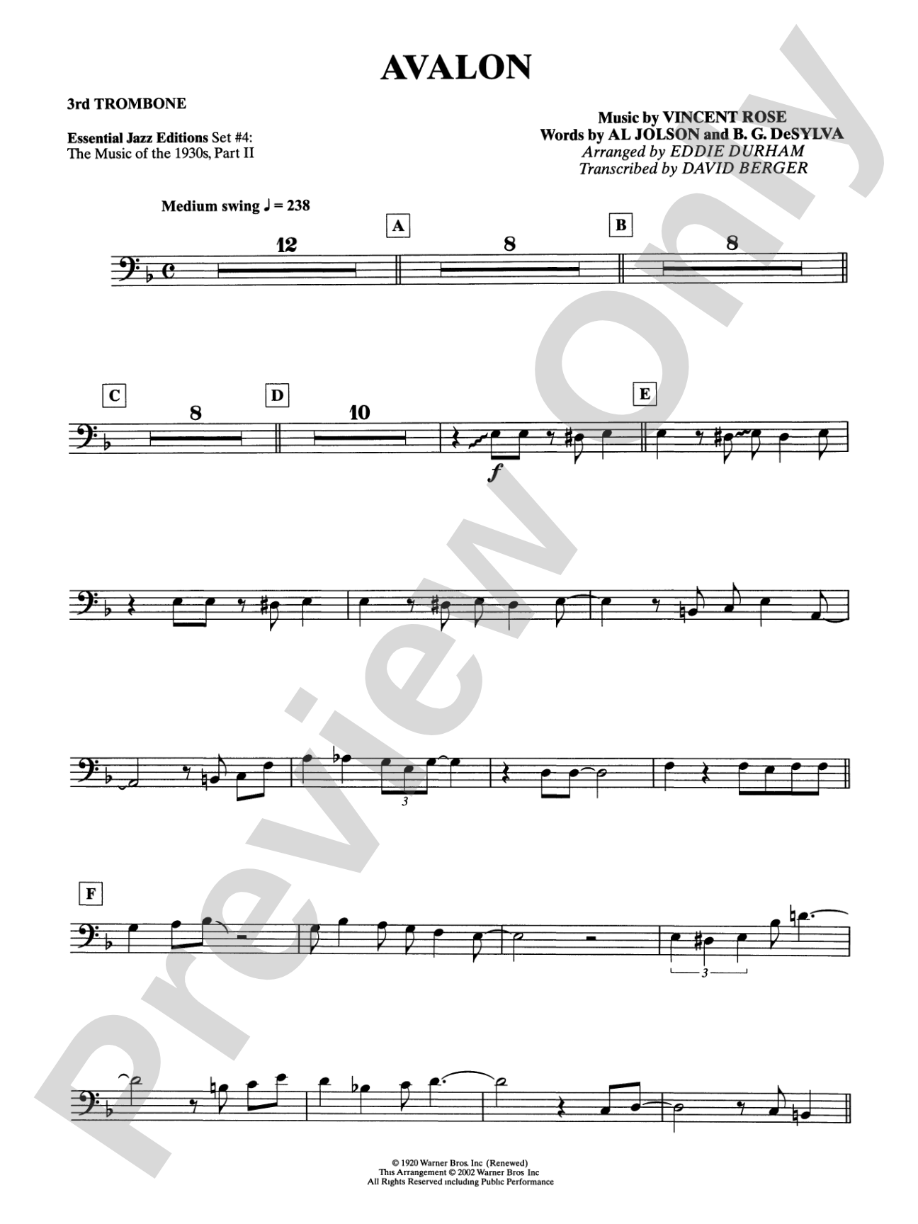 Avalon: 3rd Trombone