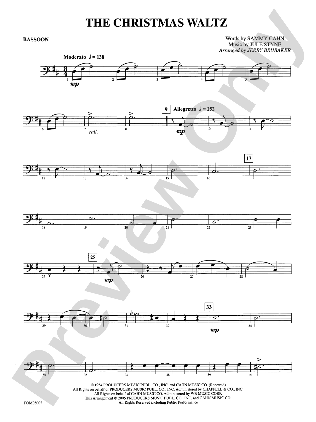 The Christmas Waltz: Bassoon