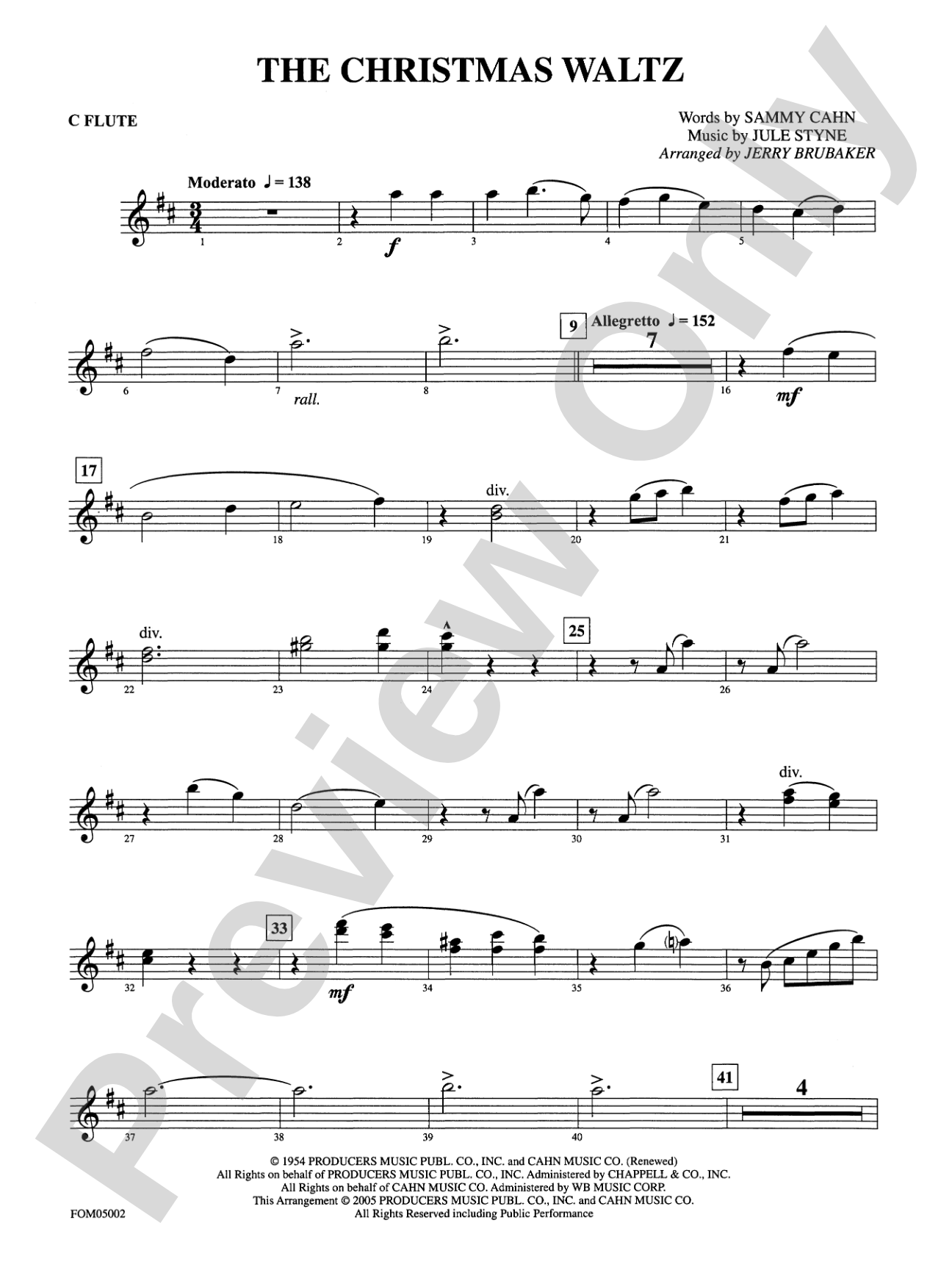 The Christmas Waltz: Flute