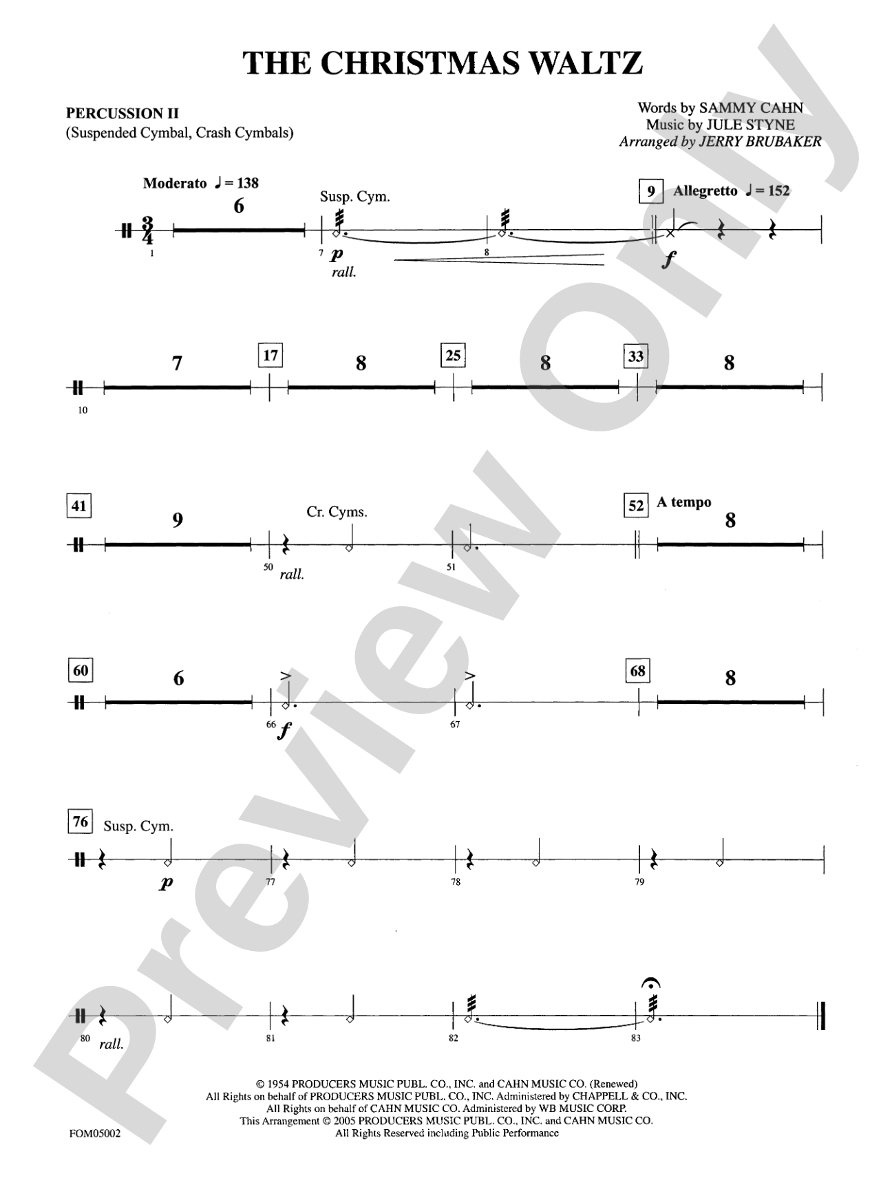 The Christmas Waltz: 2nd Percussion