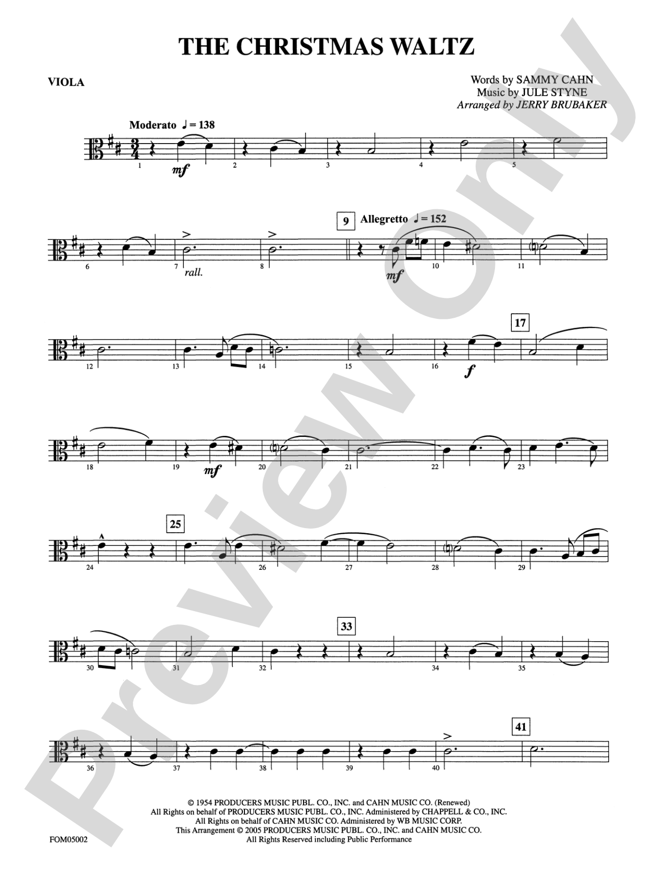 The Christmas Waltz: Viola