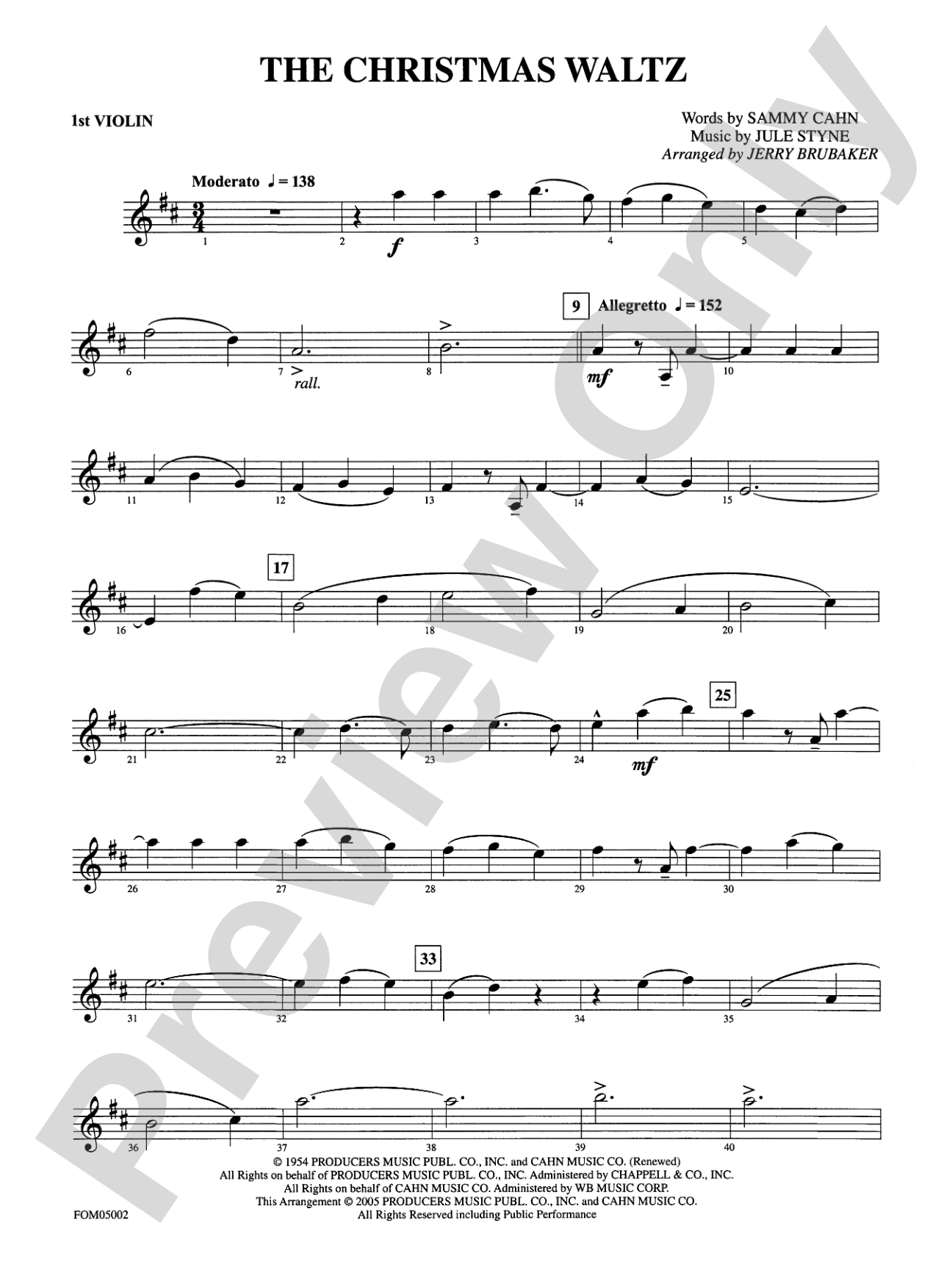 The Christmas Waltz: 1st Violin