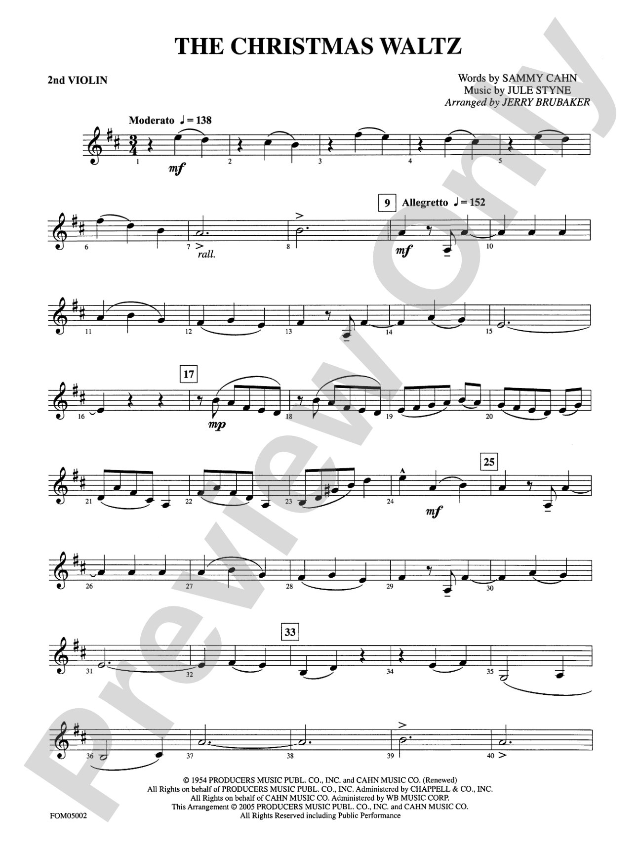 The Christmas Waltz: 2nd Violin