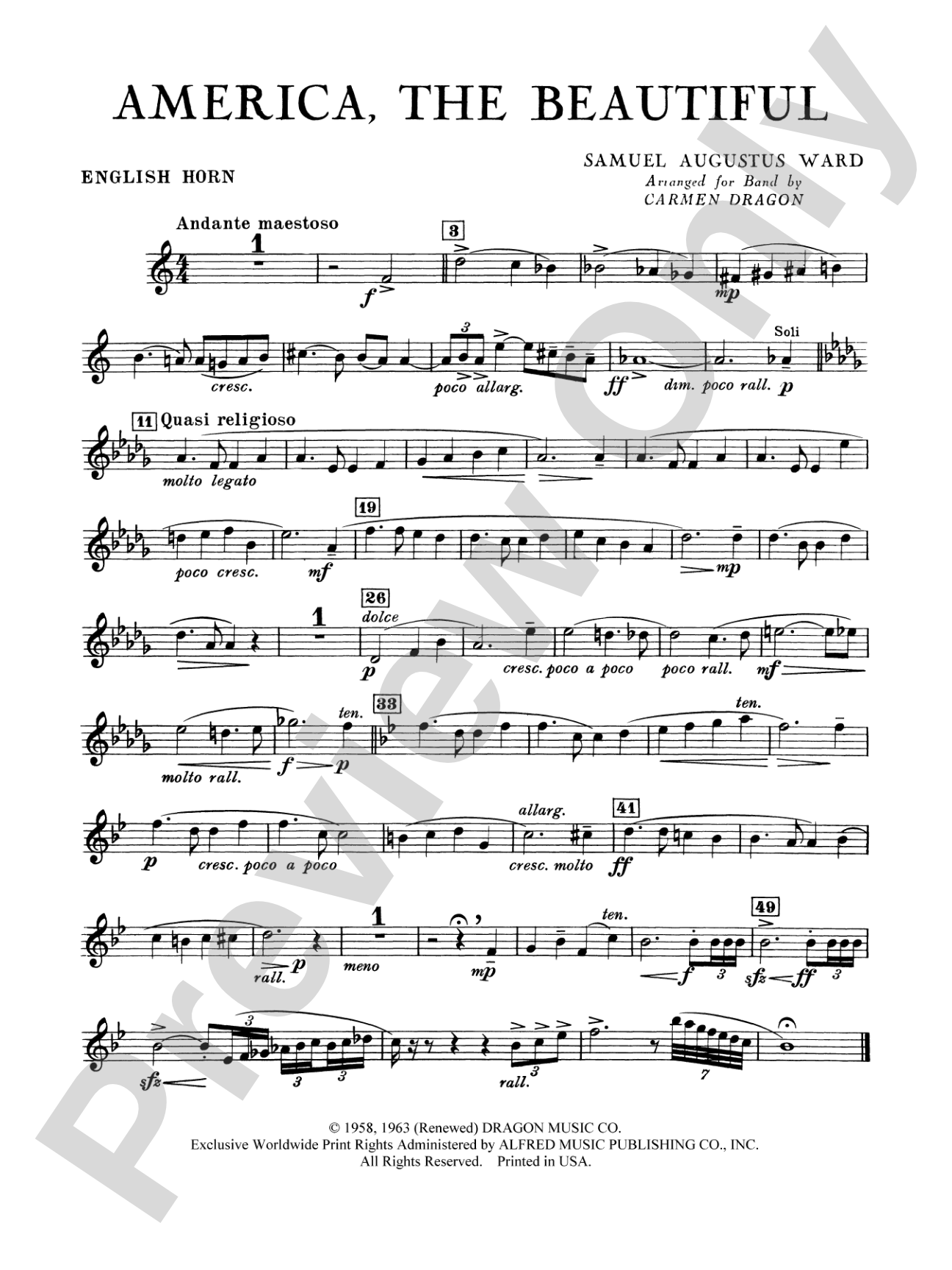 America the Beautiful: English Horn