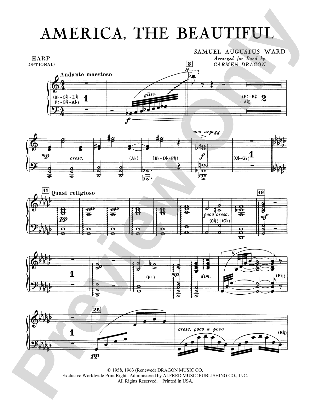 America the Beautiful: Harp