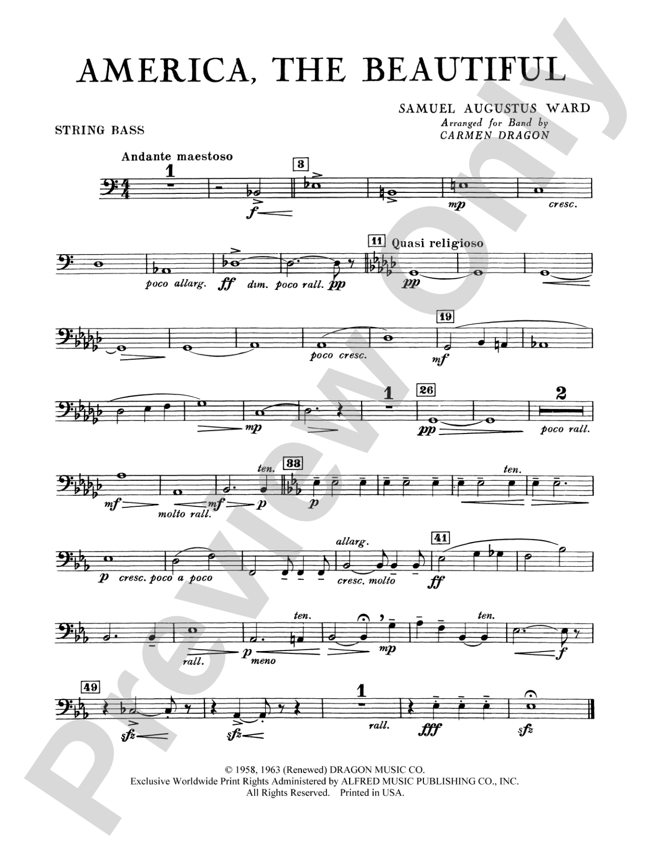 America the Beautiful: String Bass