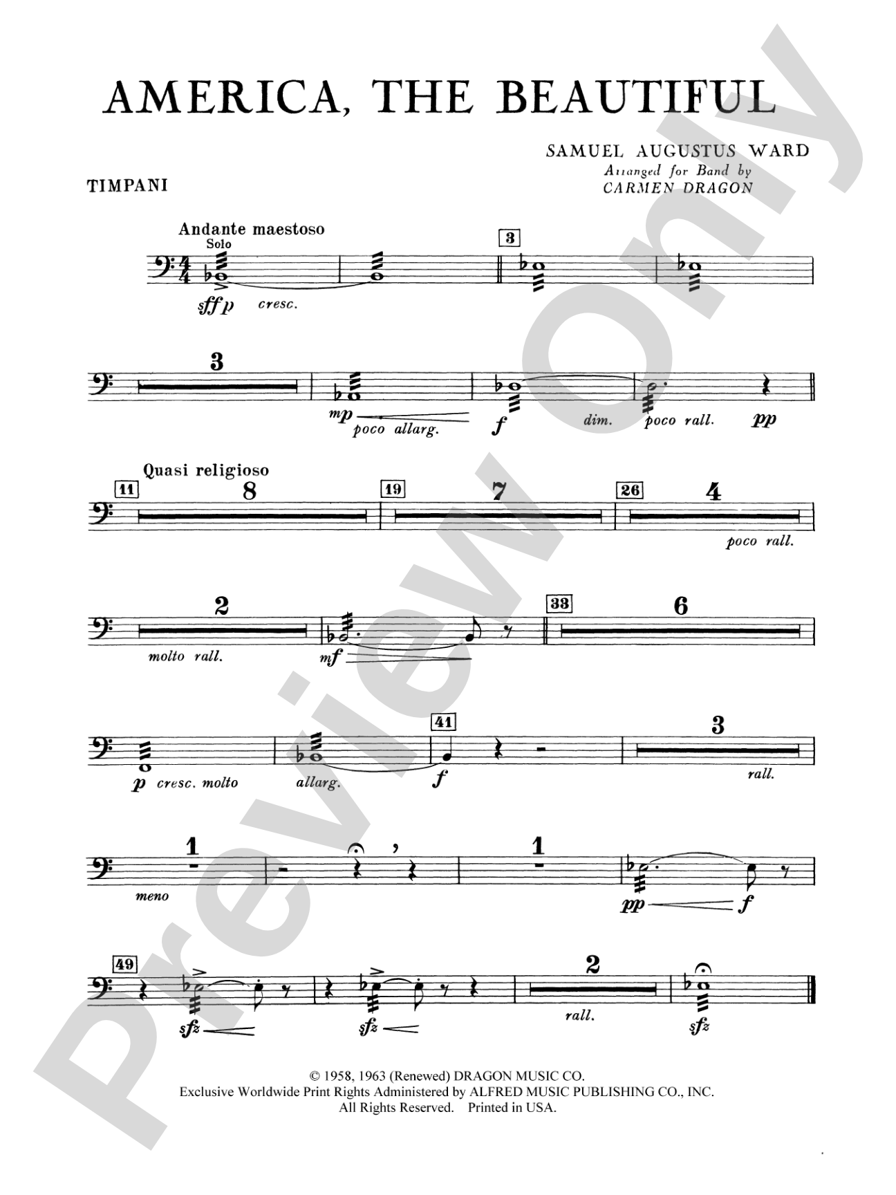 America the Beautiful: Timpani