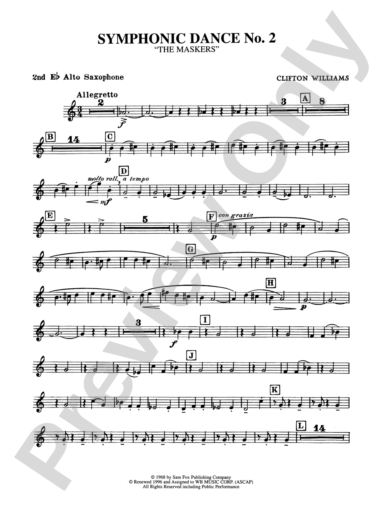 Symphonic Dance No. 2: 2nd E-flat Alto Saxophone