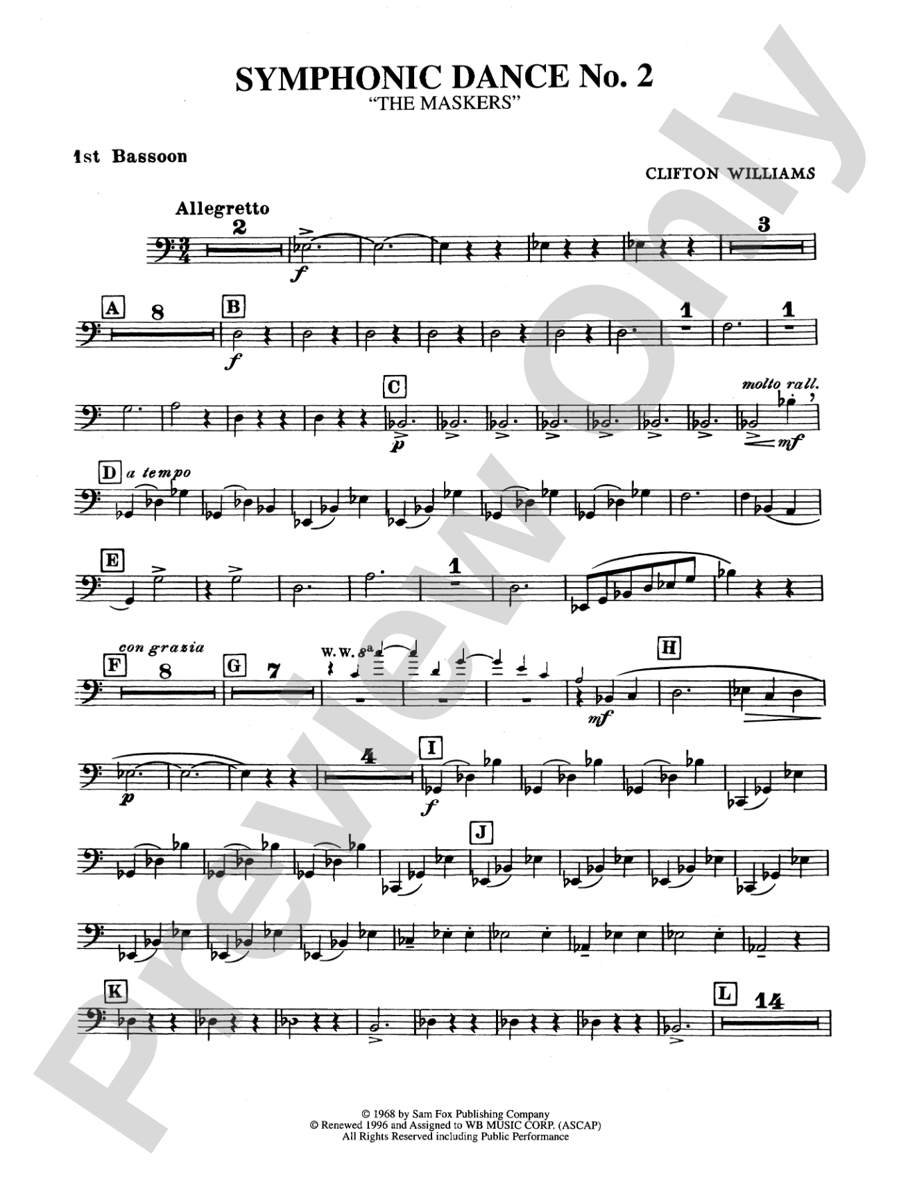 Symphonic Dance No. 2: Bassoon