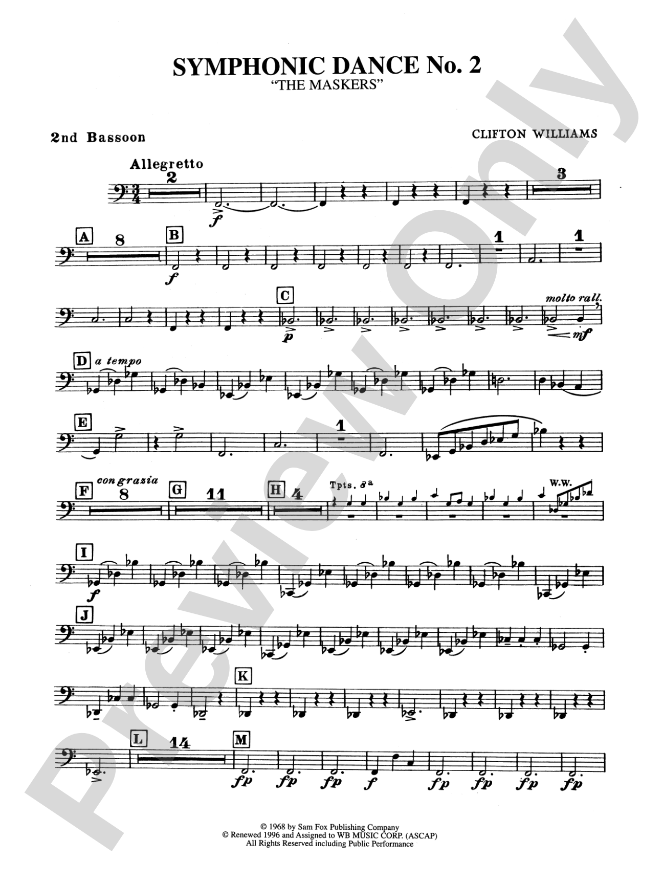 Symphonic Dance No. 2: 2nd Bassoon