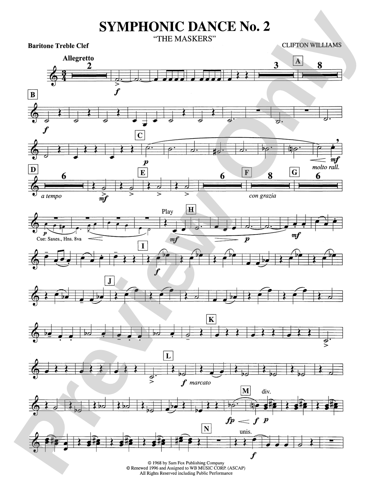 Symphonic Dance No. 2: Baritone T.C.