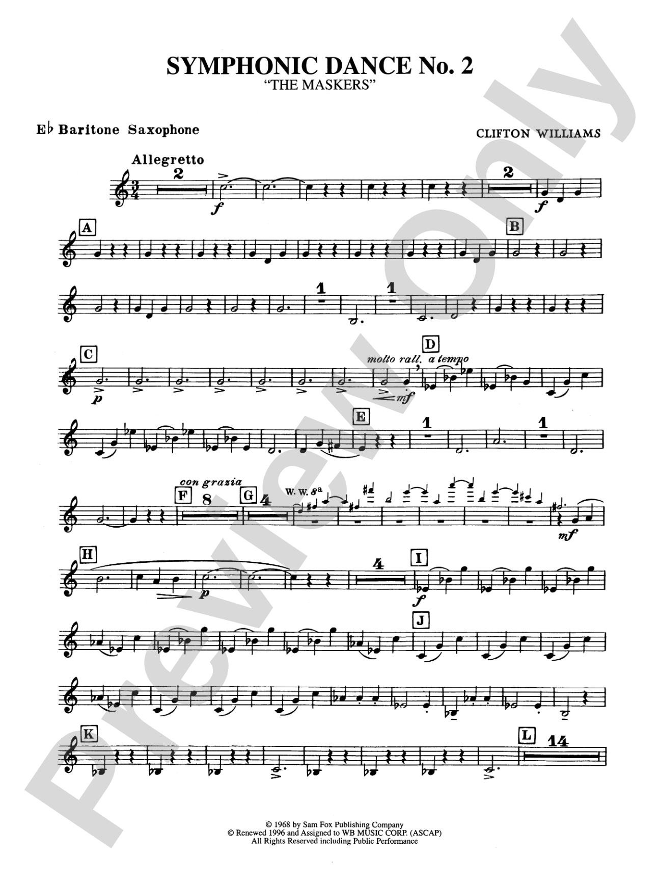 Symphonic Dance No. 2: E-flat Baritone Saxophone