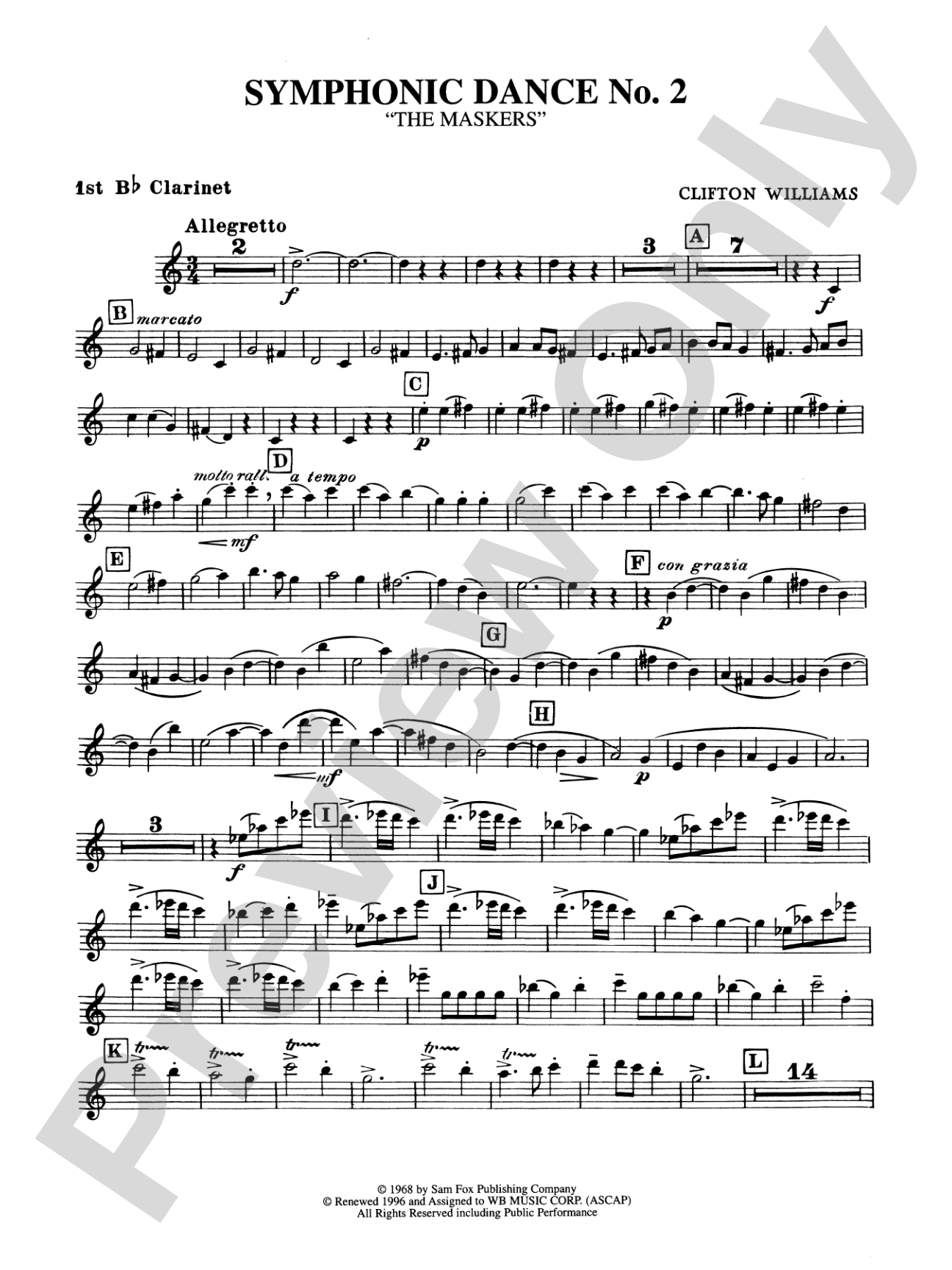 Symphonic Dance No. 2: 1st B-flat Clarinet