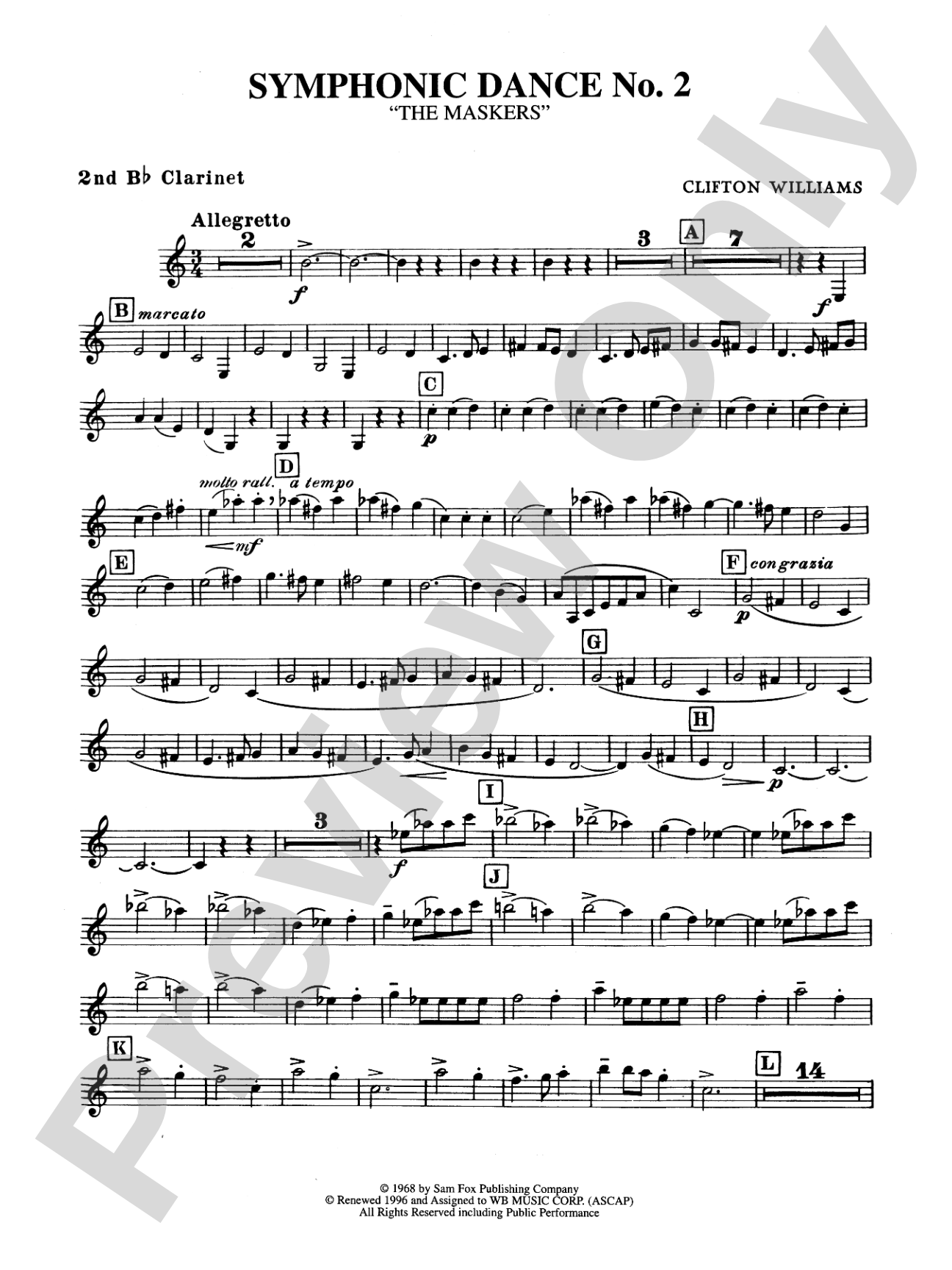 Symphonic Dance No. 2: 2nd B-flat Clarinet