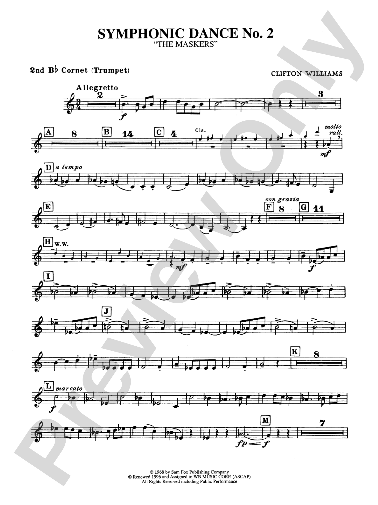 Symphonic Dance No. 2: 2nd B-flat Cornet