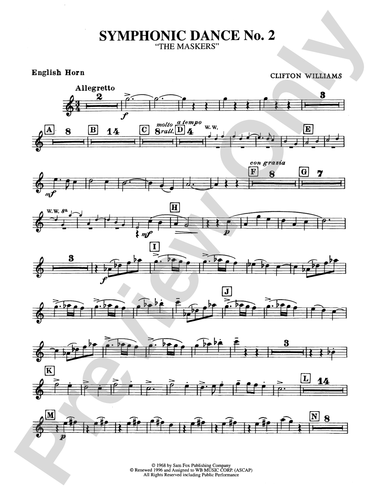 Symphonic Dance No. 2: English Horn
