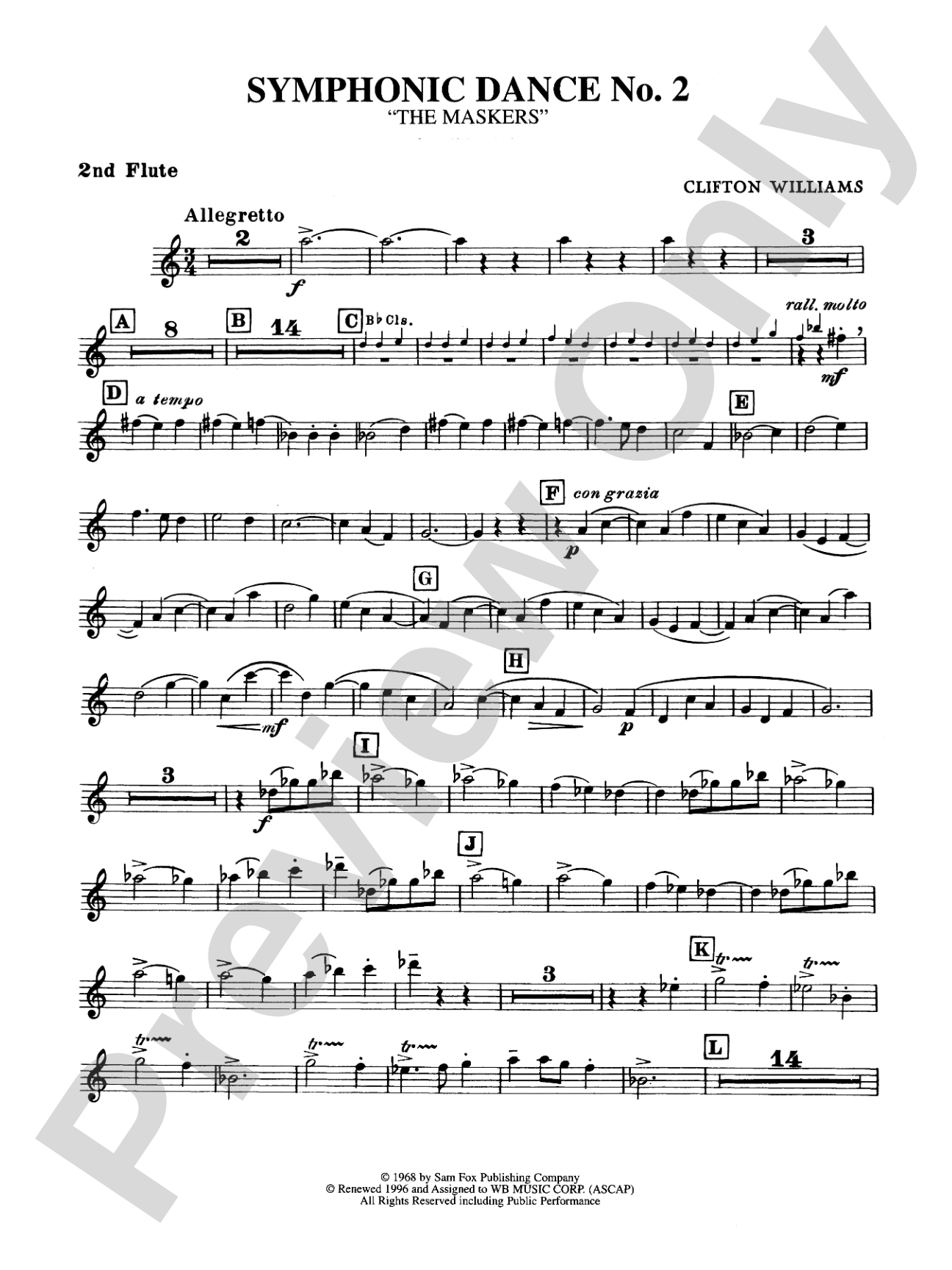 Symphonic Dance No. 2: 2nd Flute