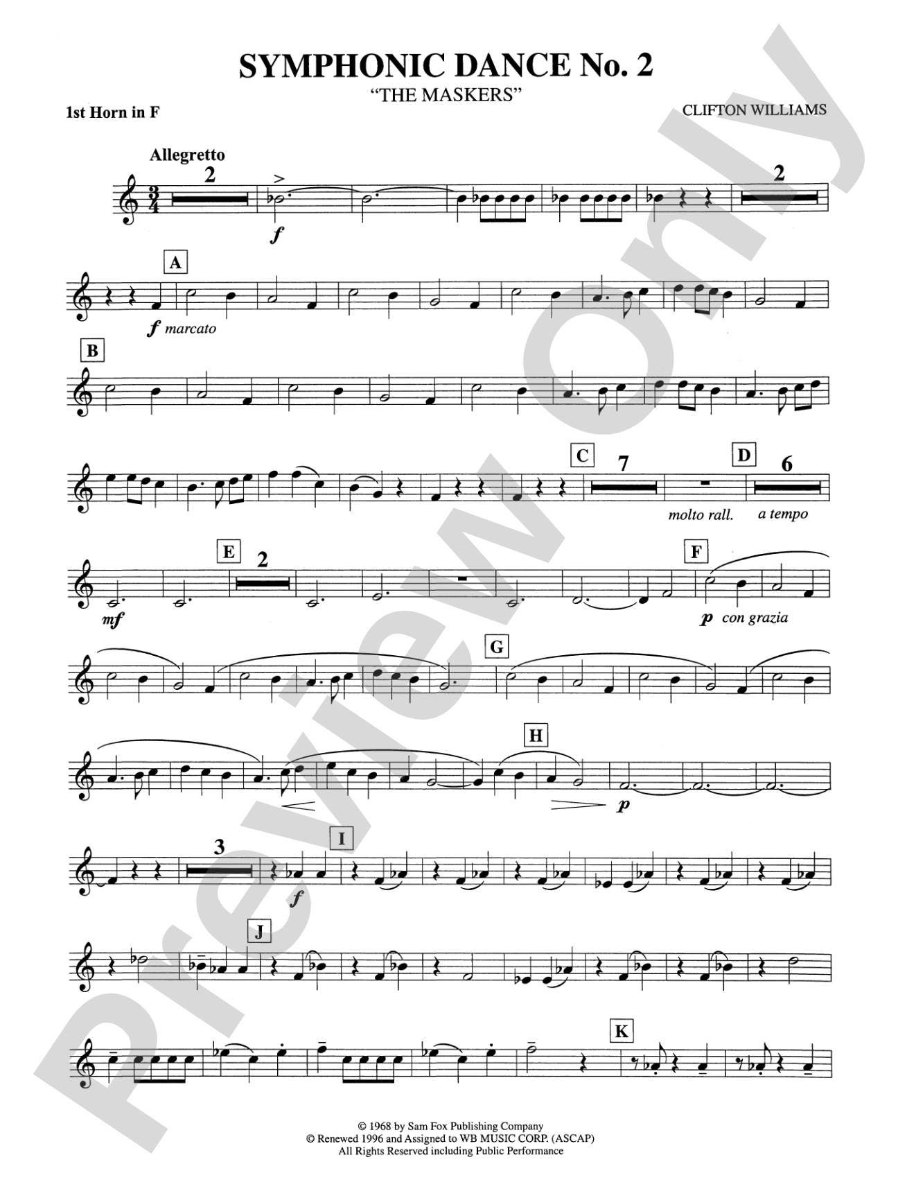 Symphonic Dance No. 2: 1st F Horn