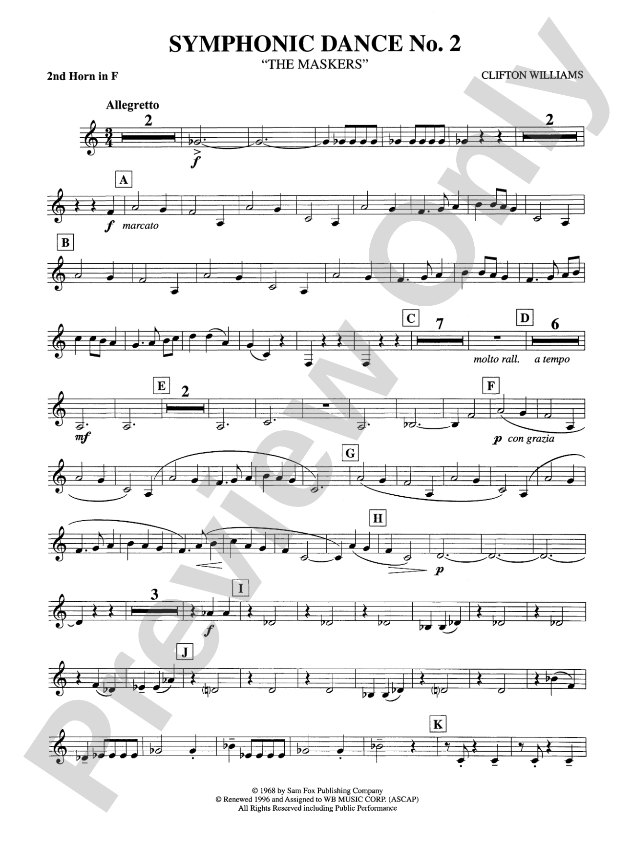 Symphonic Dance No. 2: 2nd F Horn