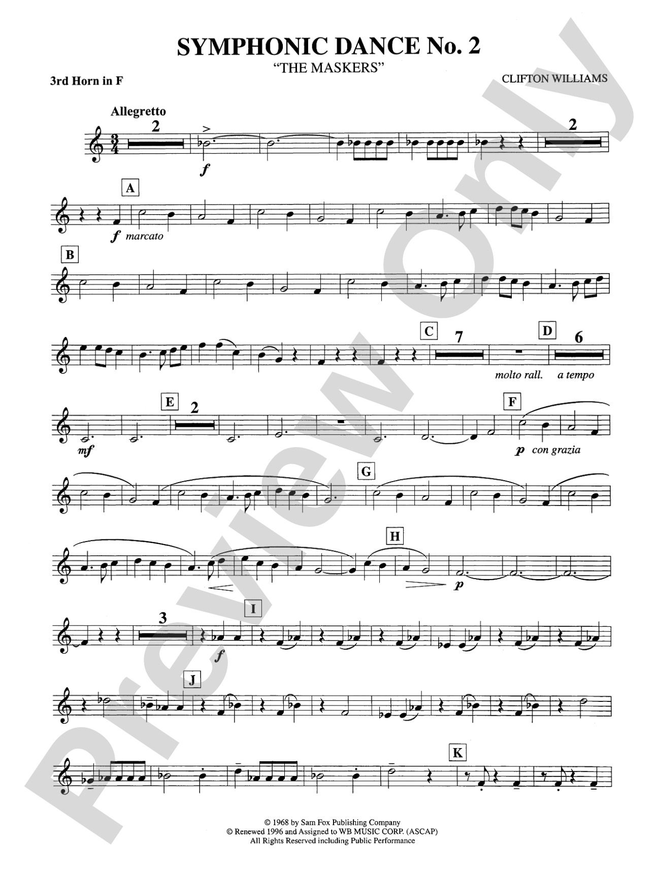 Symphonic Dance No. 2: 3rd F Horn