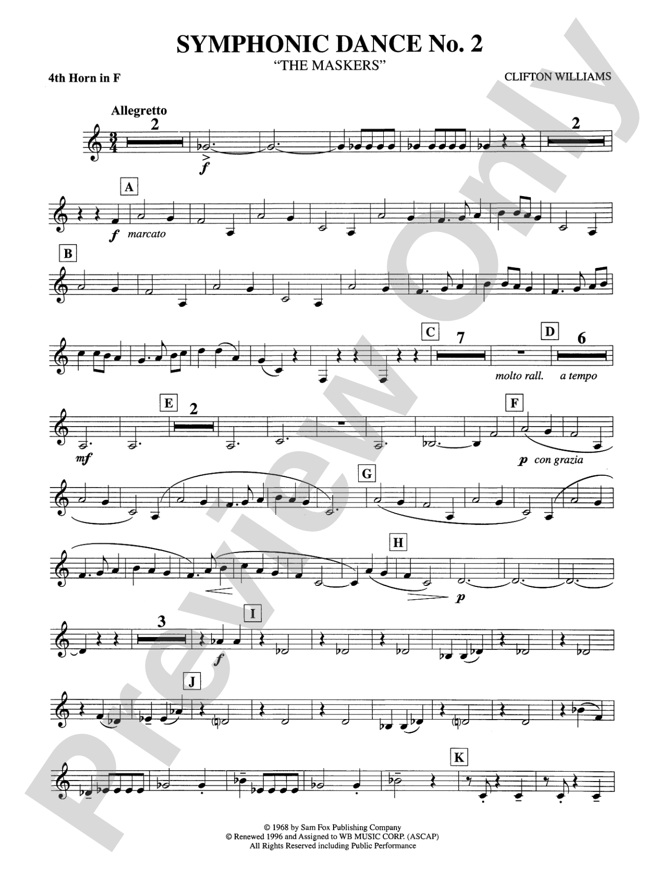 Symphonic Dance No. 2: 4th F Horn