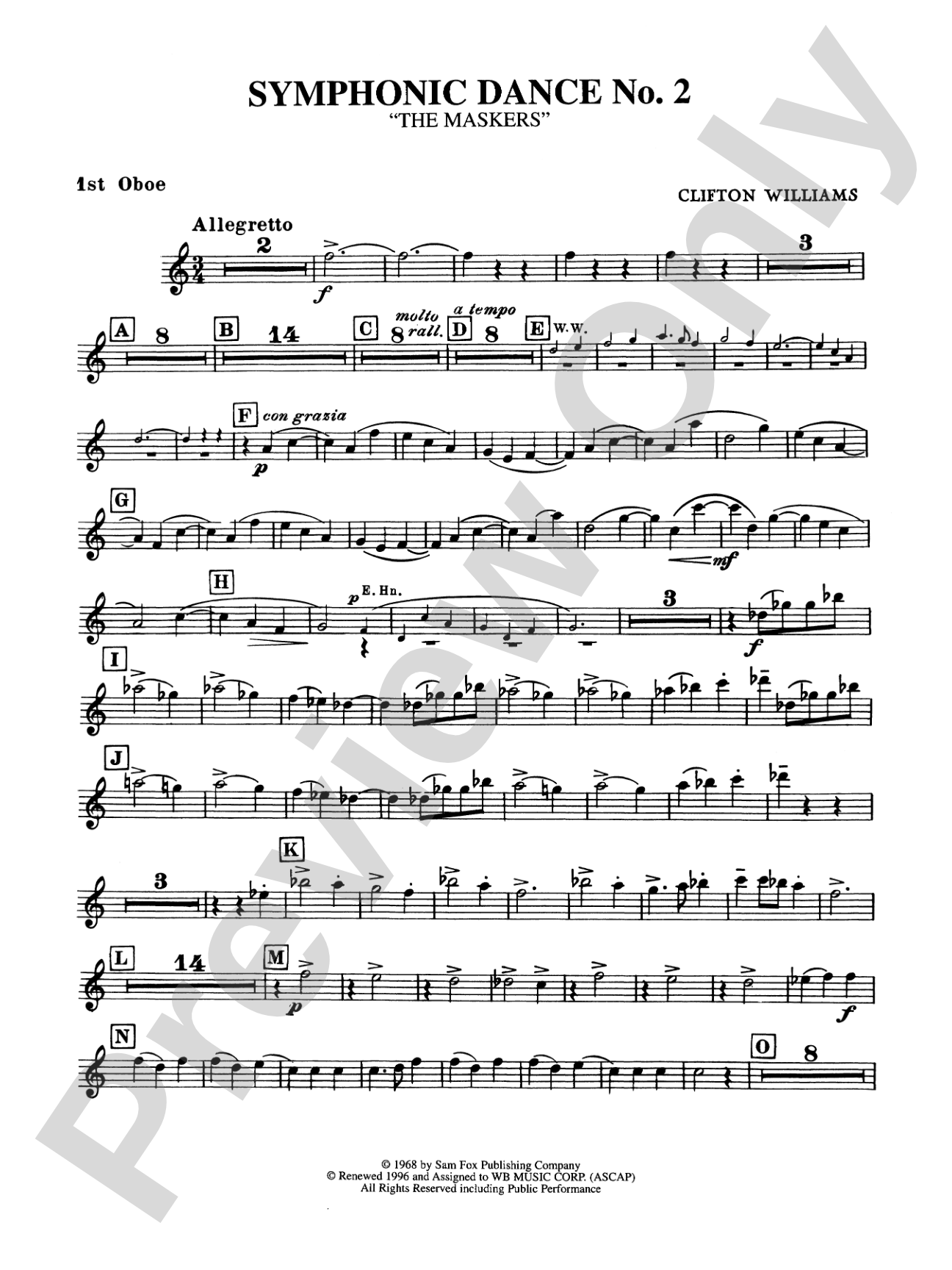 Symphonic Dance No. 2: Oboe