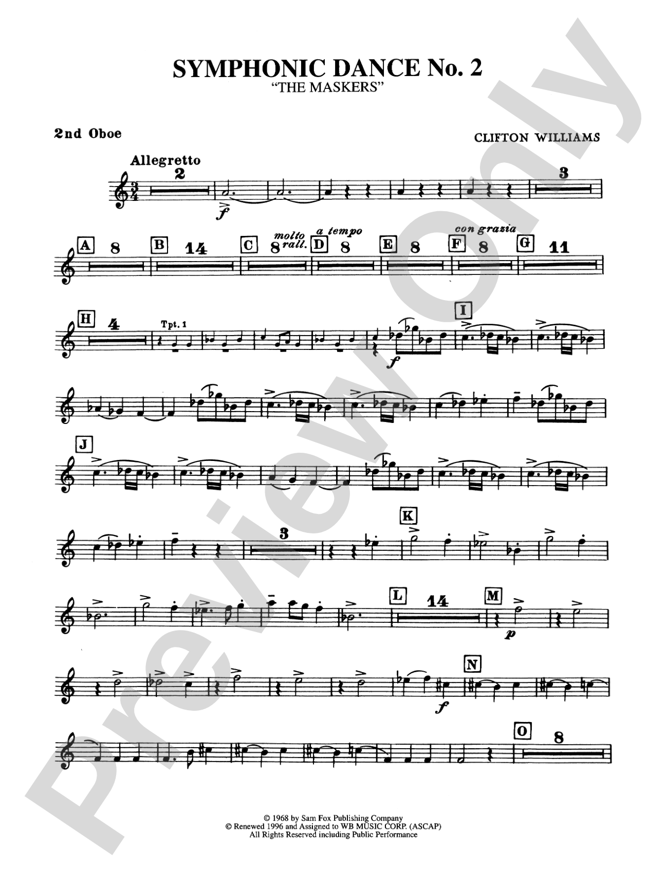 Symphonic Dance No. 2: 2nd Oboe