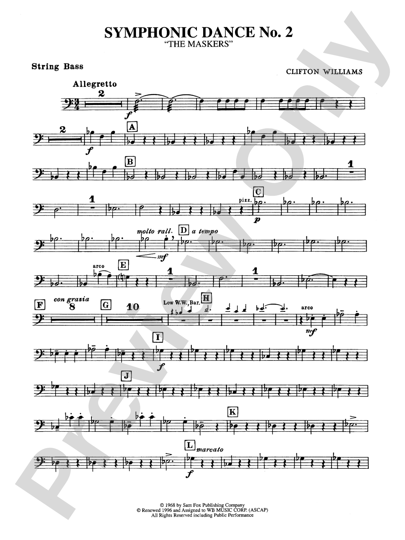 Symphonic Dance No. 2: String Bass
