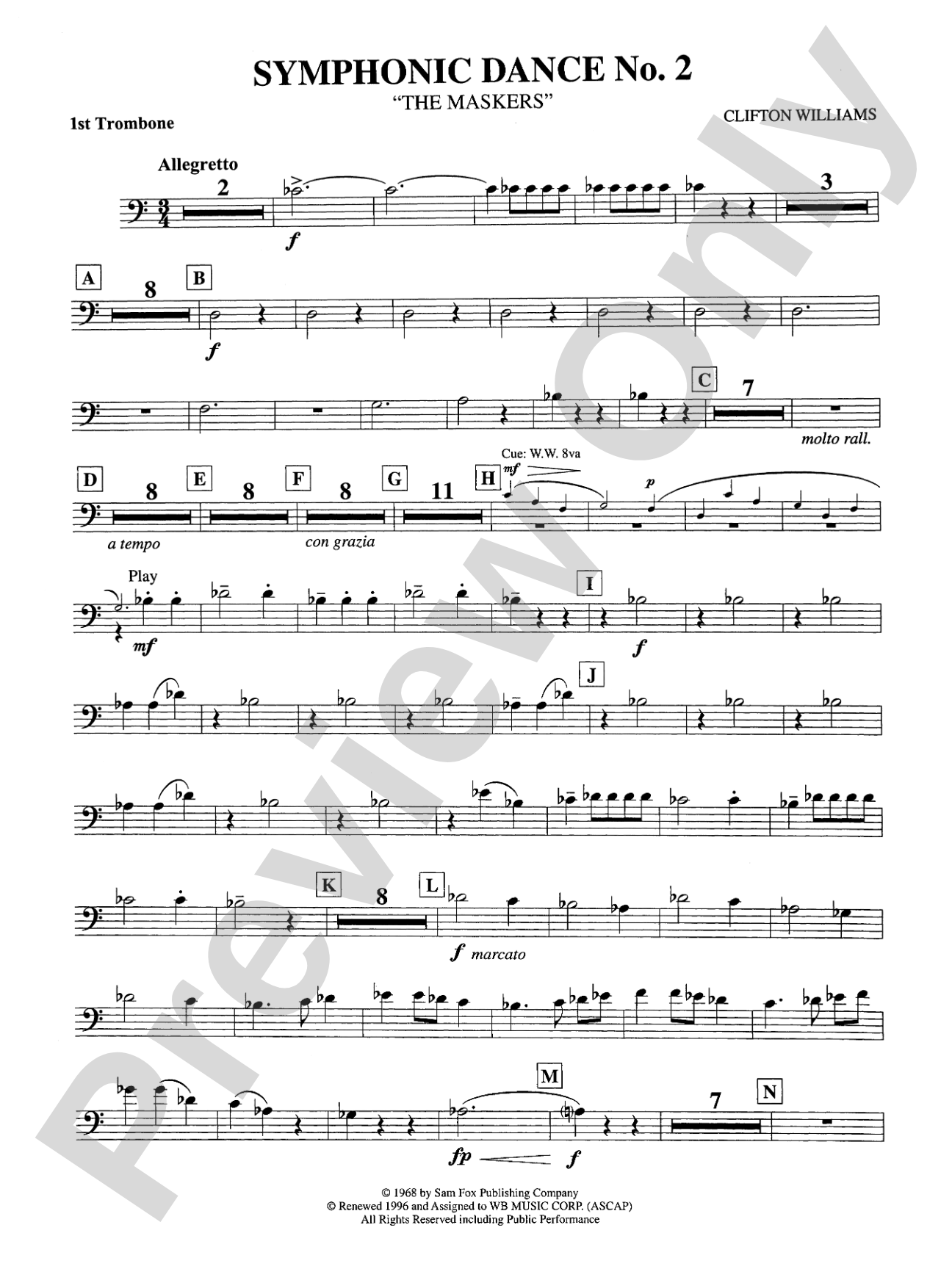 Symphonic Dance No. 2: 1st Trombone