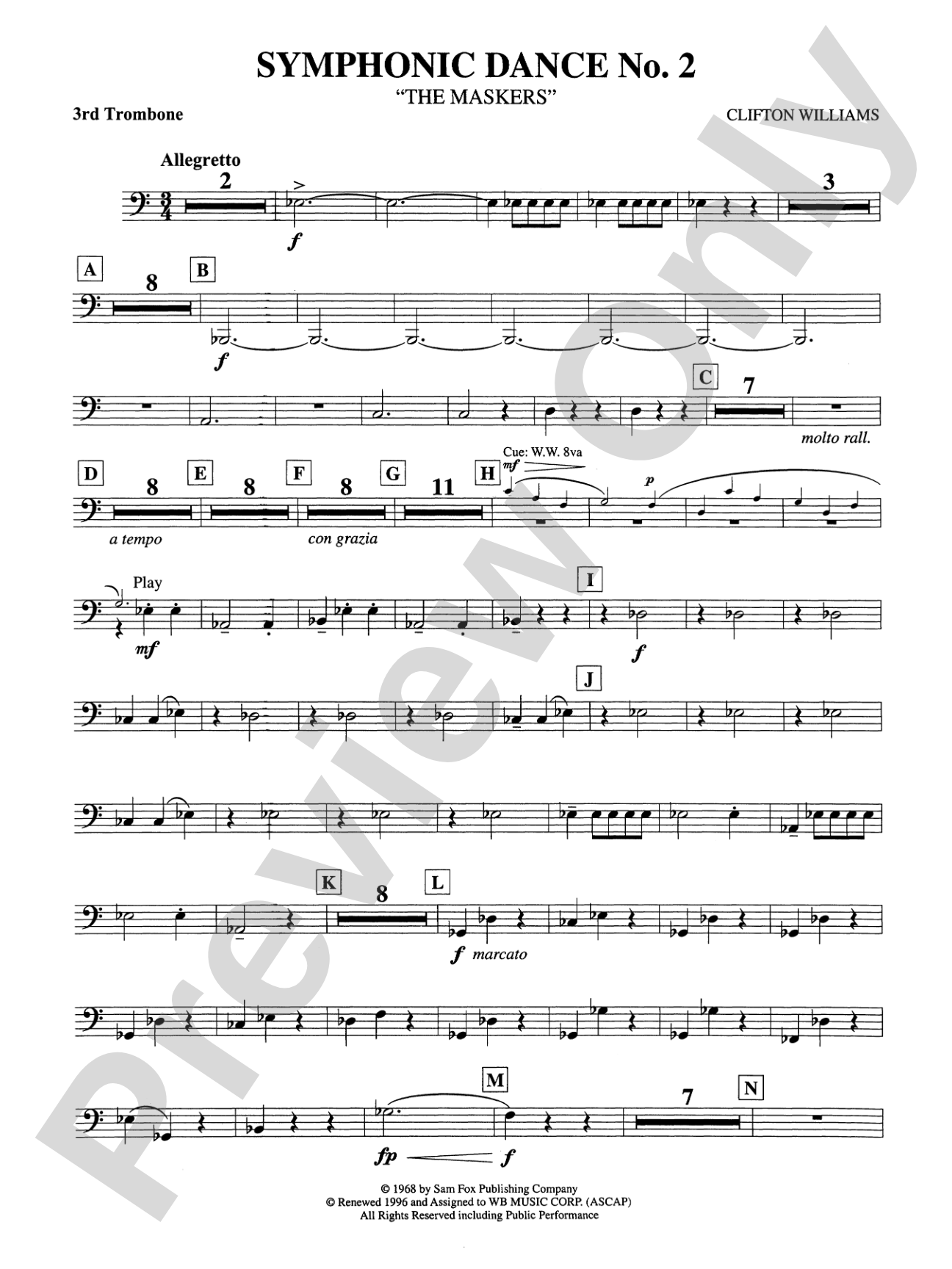 Symphonic Dance No. 2: 3rd Trombone