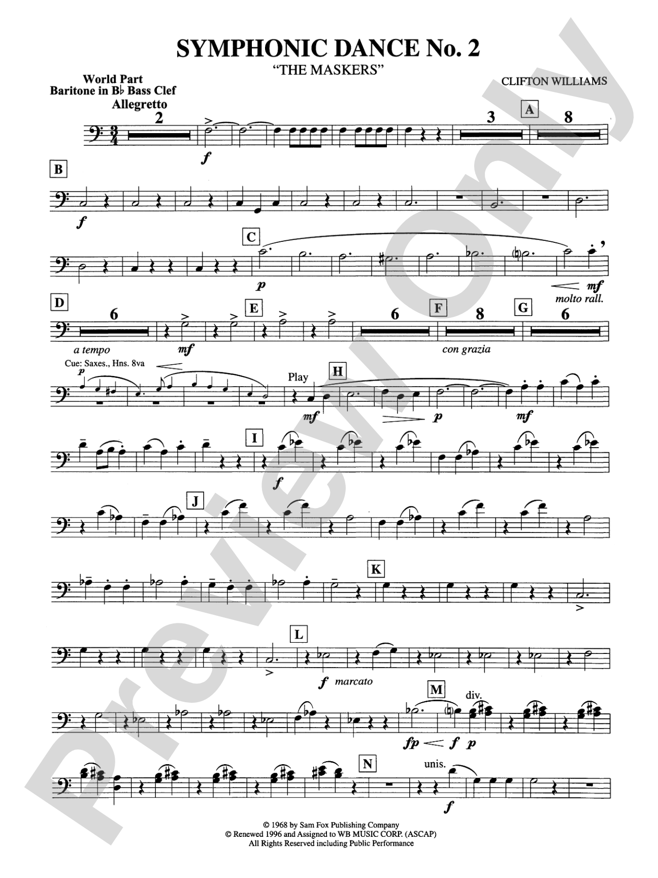 Symphonic Dance No. 2: (wp) B-flat Baritone B.C.