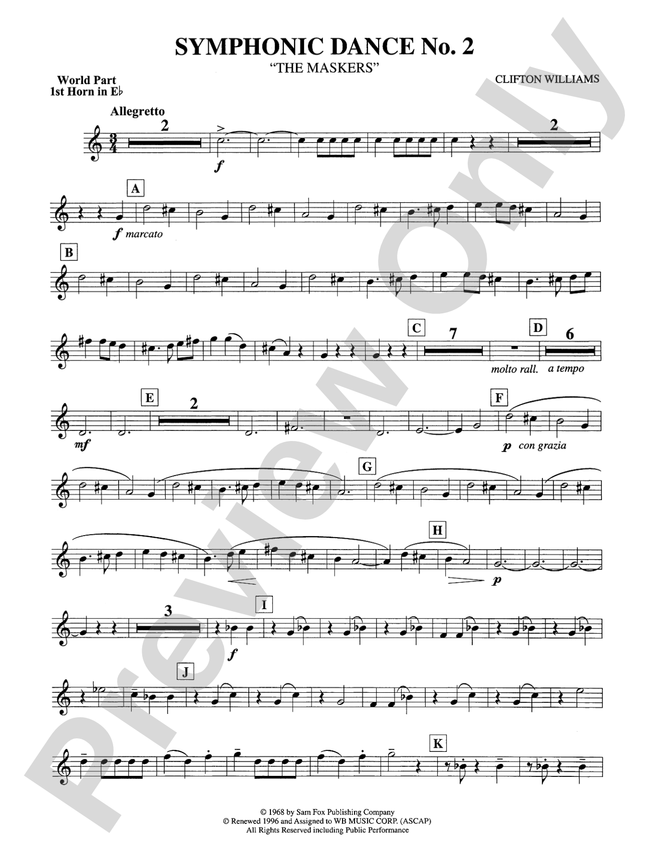 Symphonic Dance No. 2: (wp) 1st Horn in E-flat