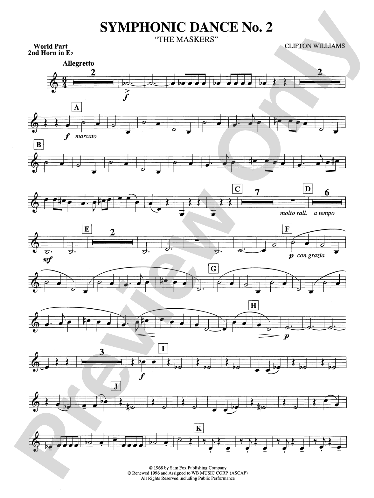 Symphonic Dance No. 2: (wp) 2nd Horn in E-flat