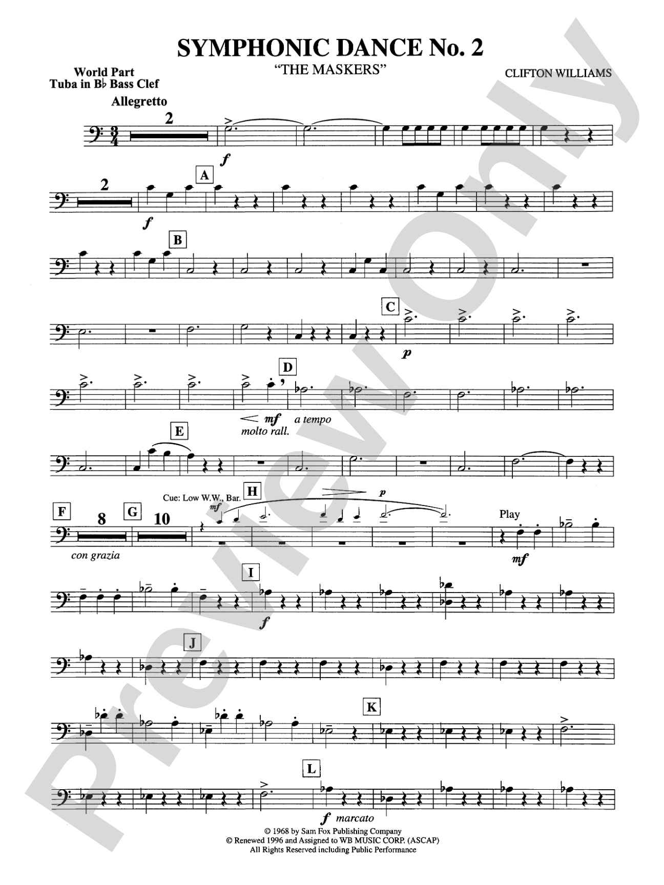 Symphonic Dance No. 2: (wp) B-flat Tuba B.C.
