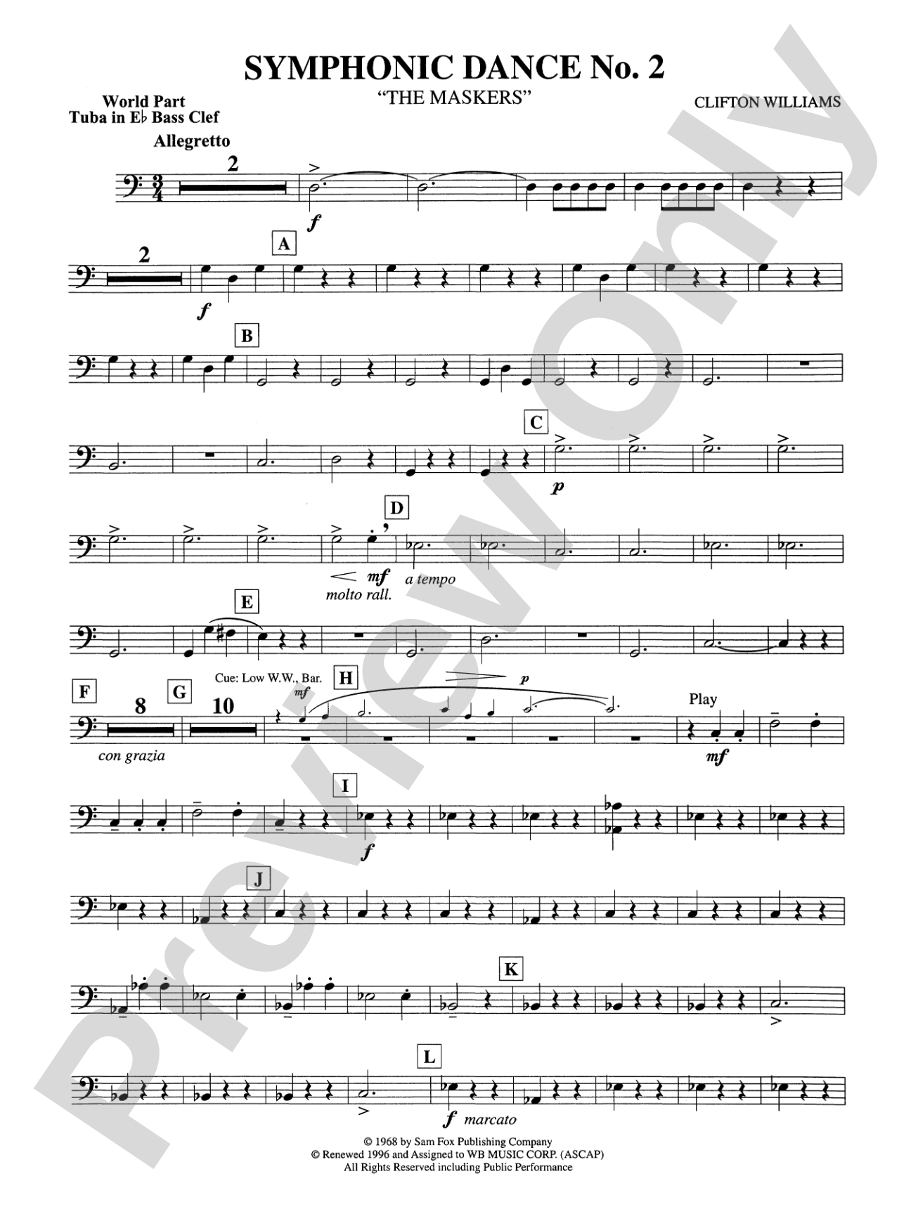 Symphonic Dance No. 2: (wp) E-flat Tuba B.C.