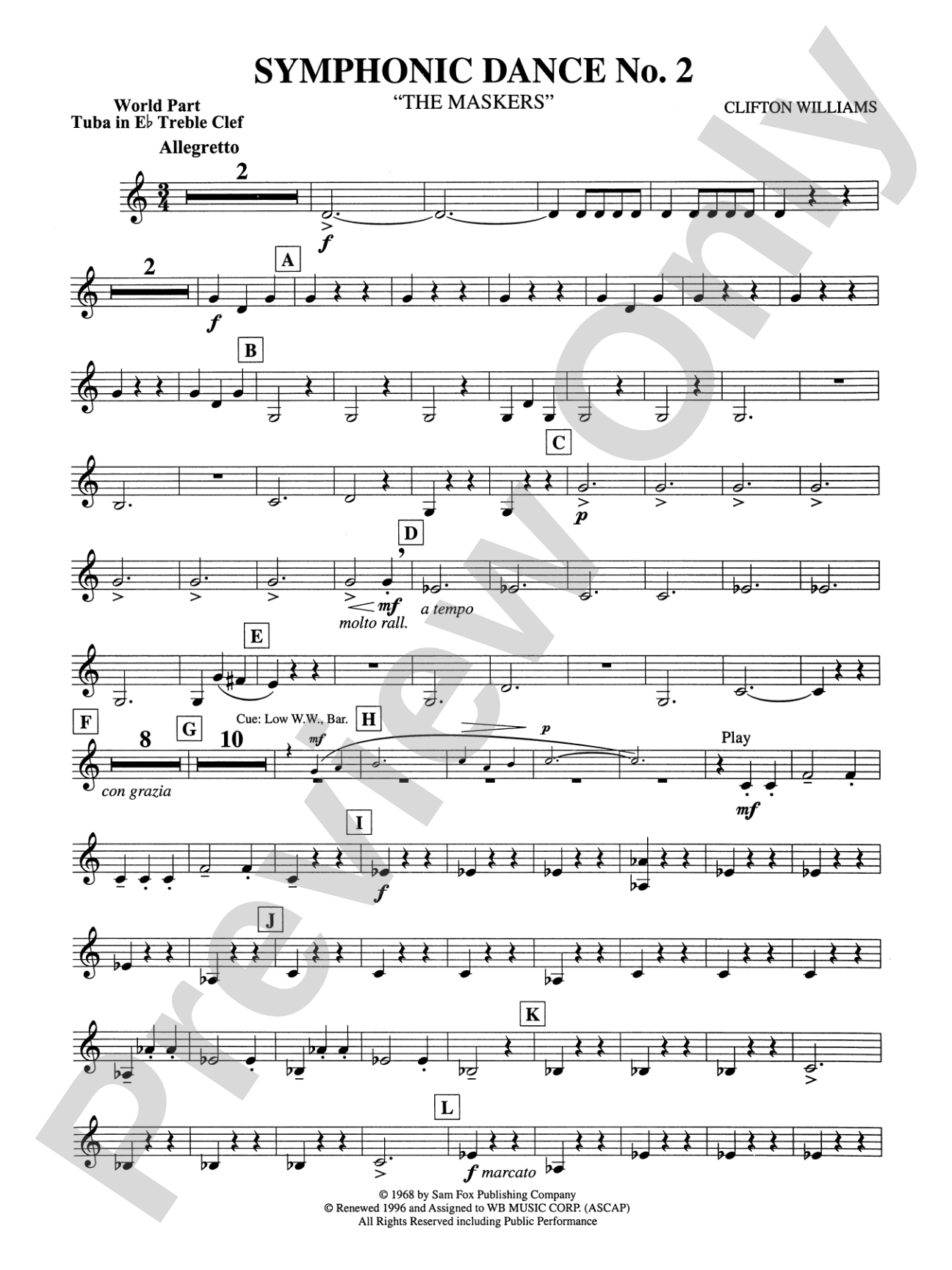 Symphonic Dance No. 2: (wp) E-flat Tuba T.C.