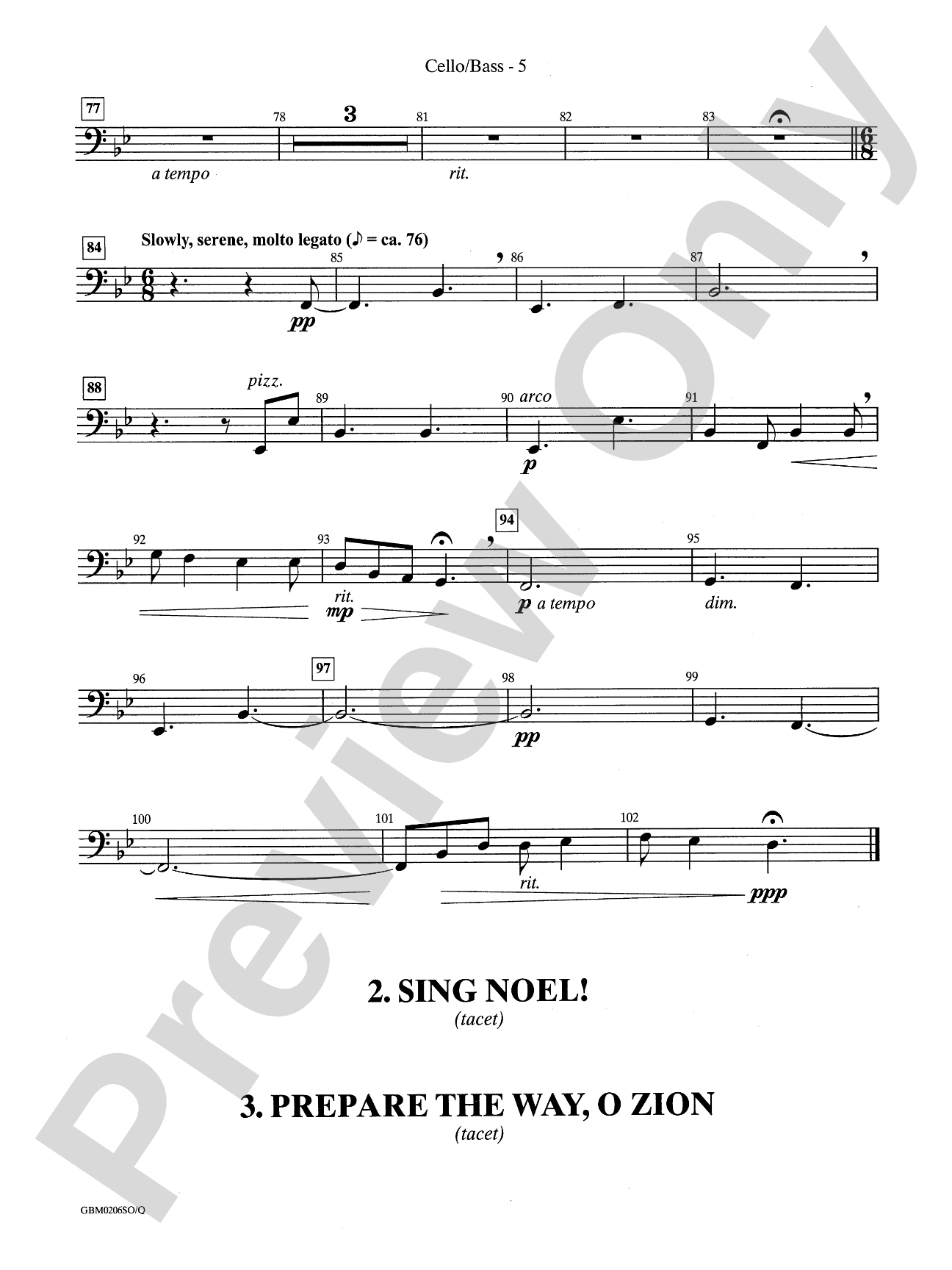 Sing Noel! (A Carol Service): Cello