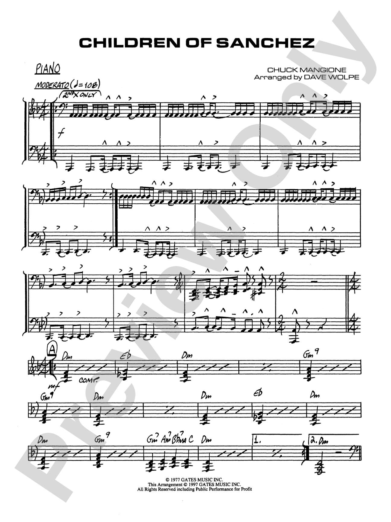 Children of Sanchez: Piano Accompaniment