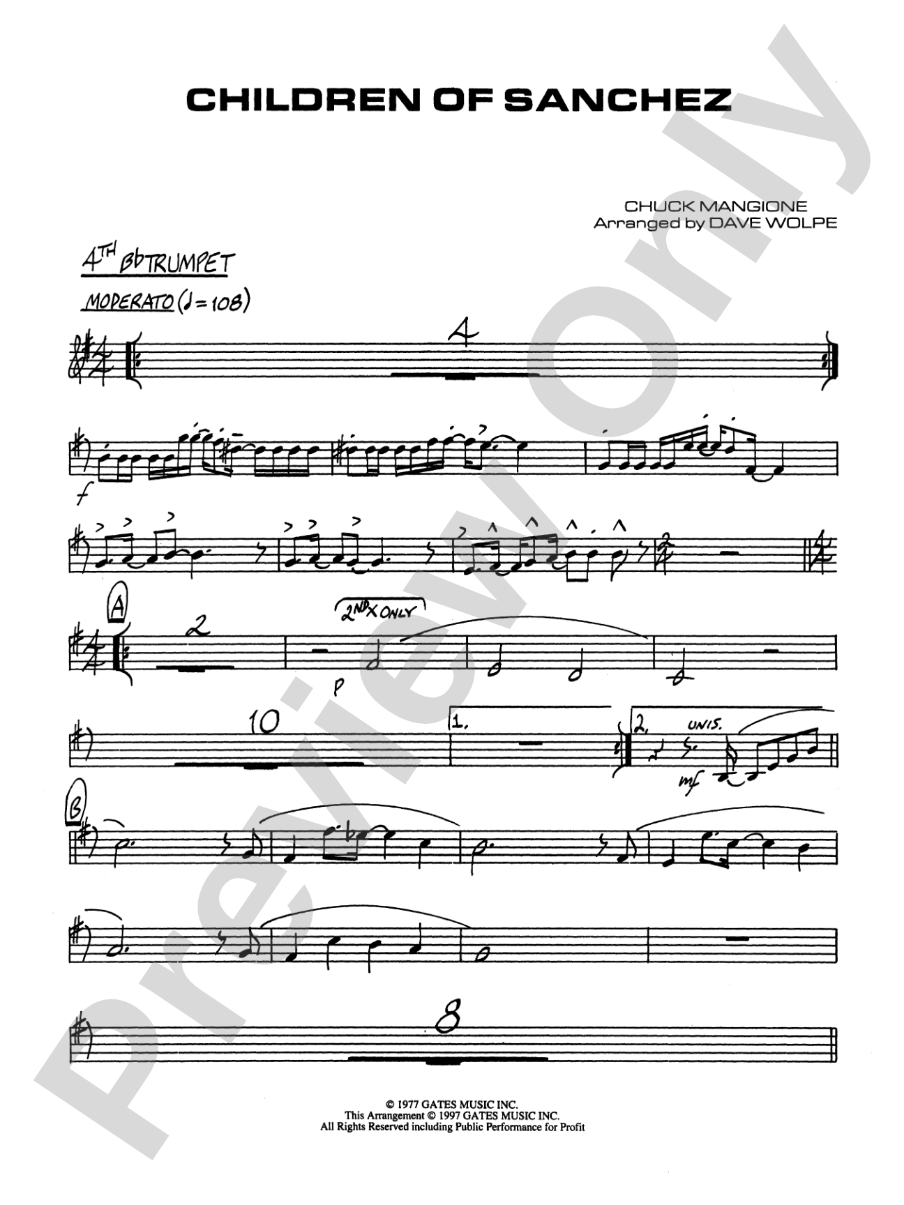 Children of Sanchez: 4th B-flat Trumpet