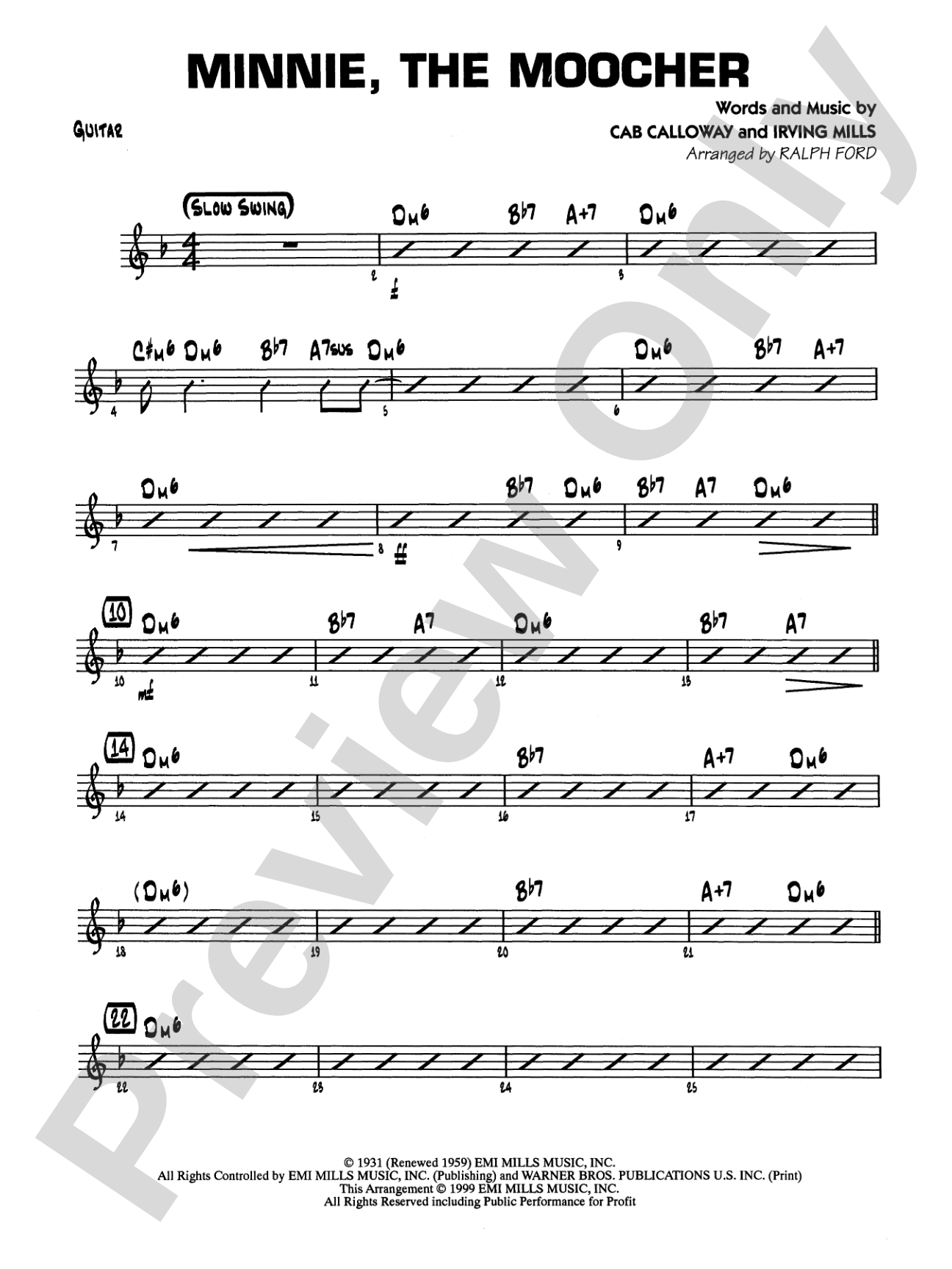 Minnie the Moocher: Guitar