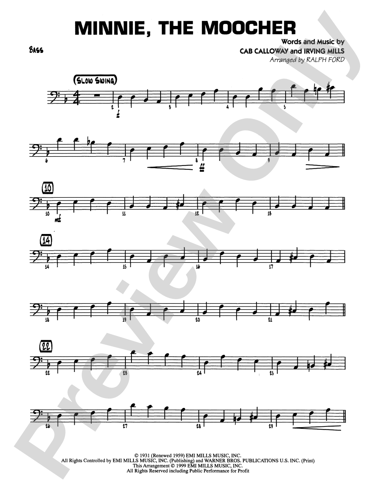 Minnie the Moocher: String Bass